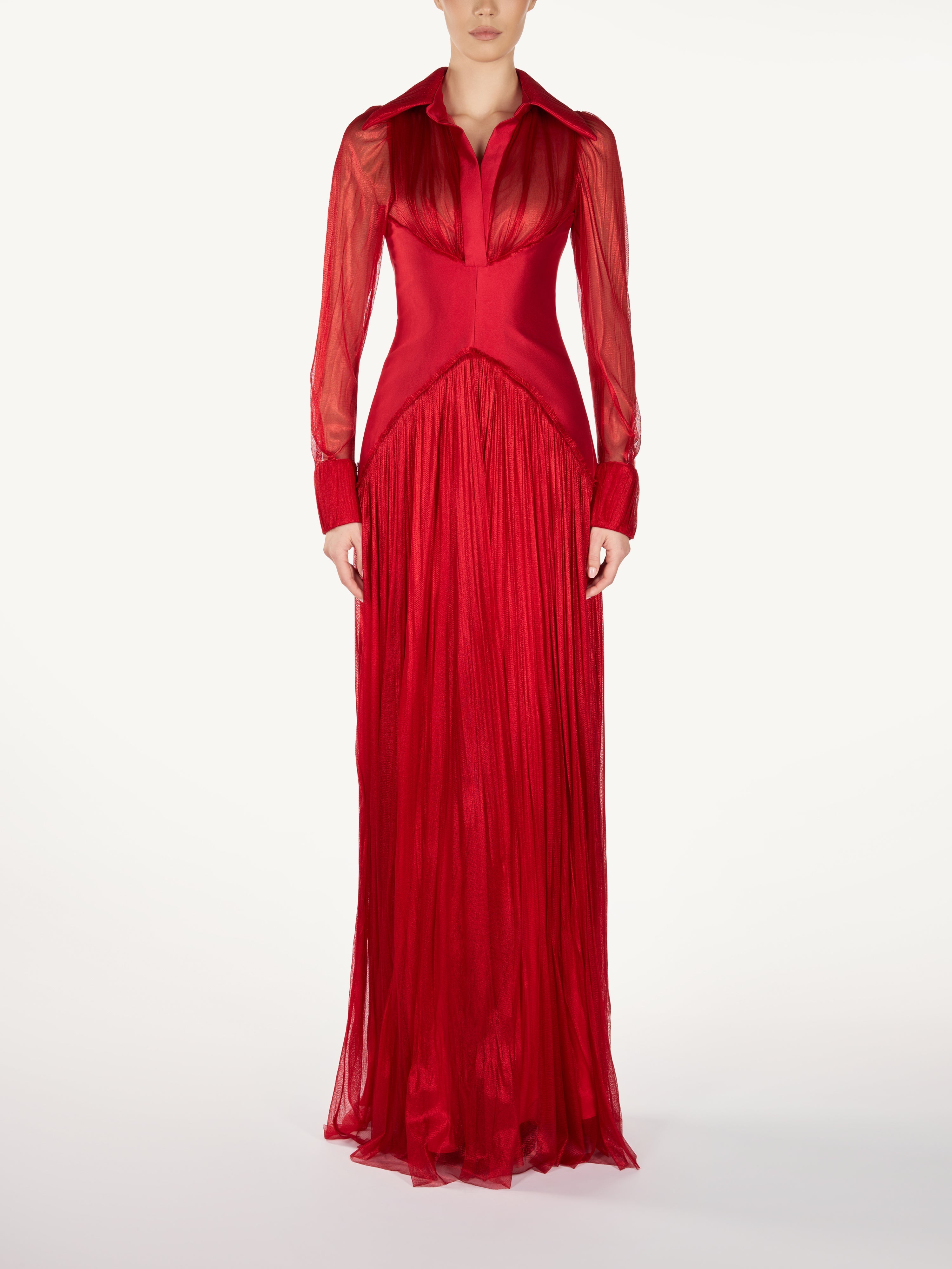 SHIRT STYLE EVENING SILK DRESS Araftu Couture