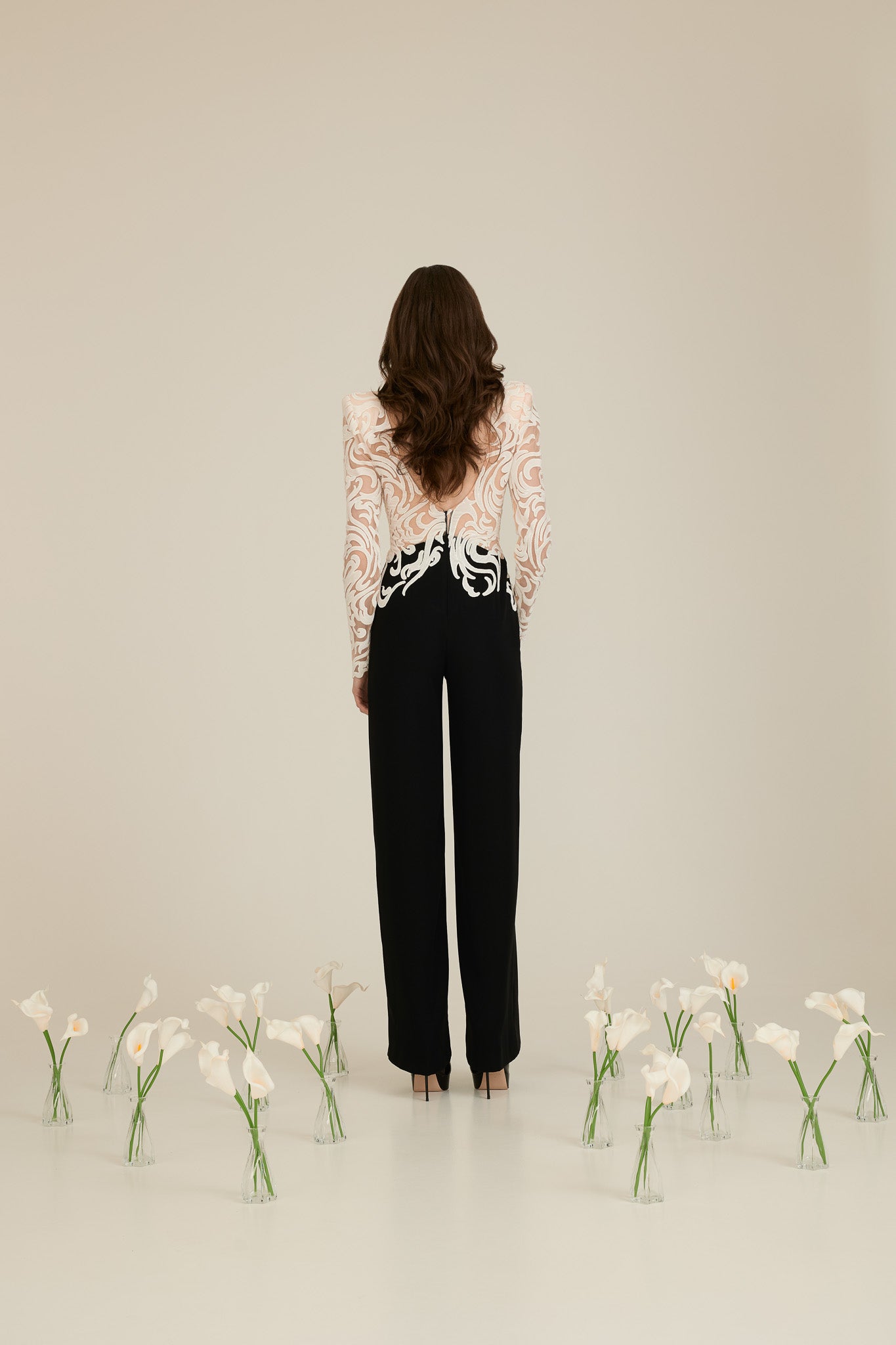 Jumpsuit with Asymmetric Embroidery