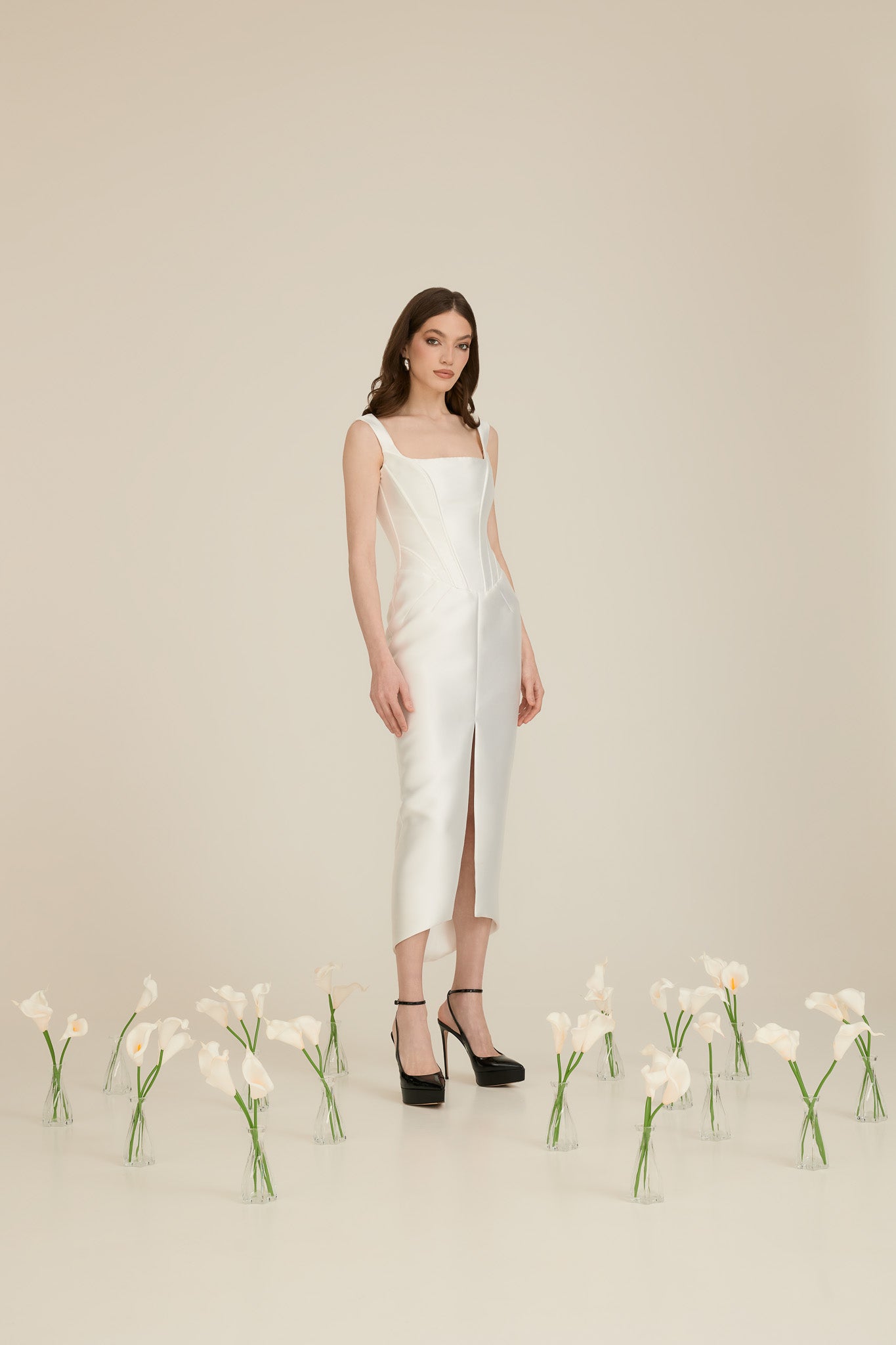 Midi Dress with Retro Corset
