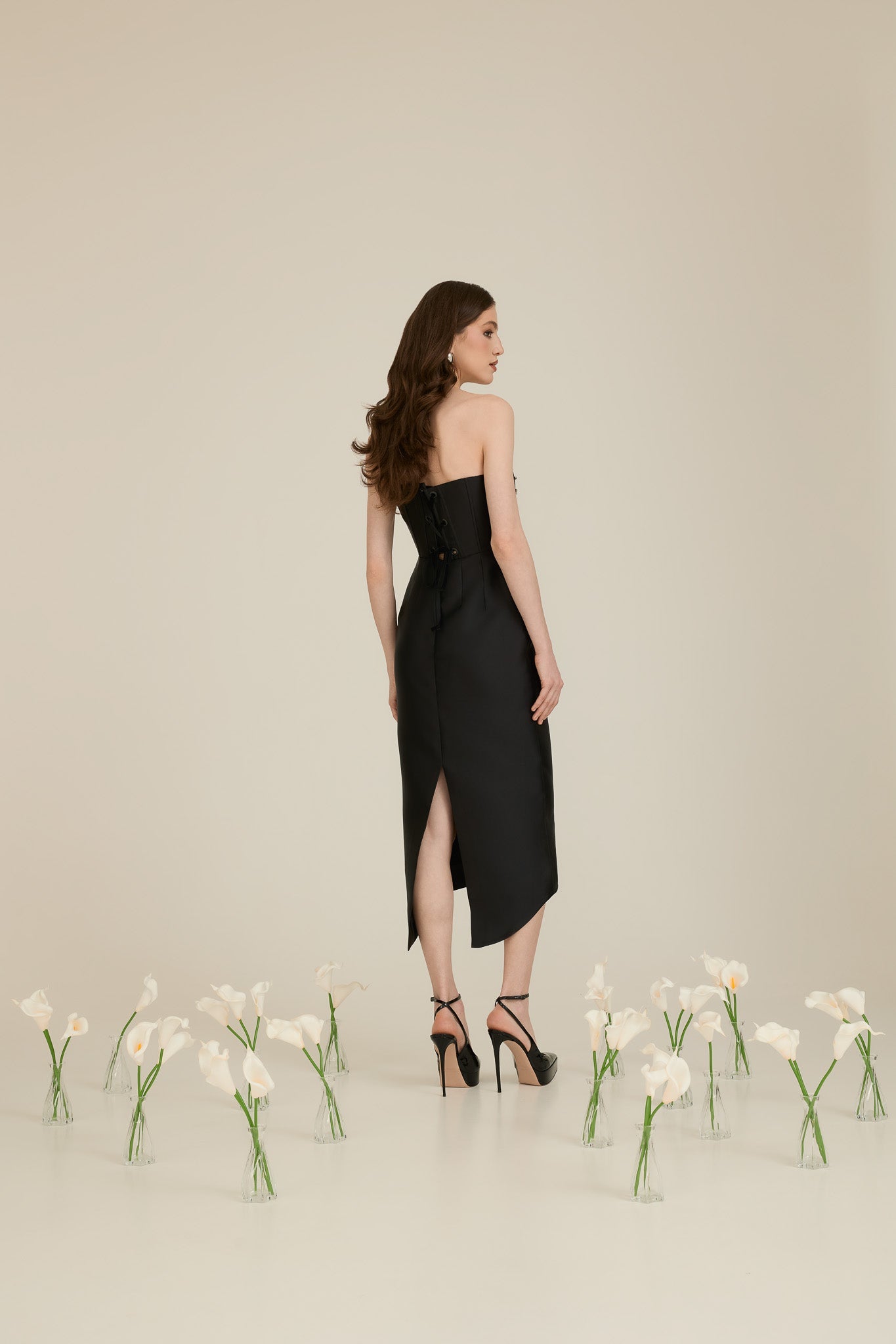 Rochie Midi cu Aplicatie Raze Araftu Couture