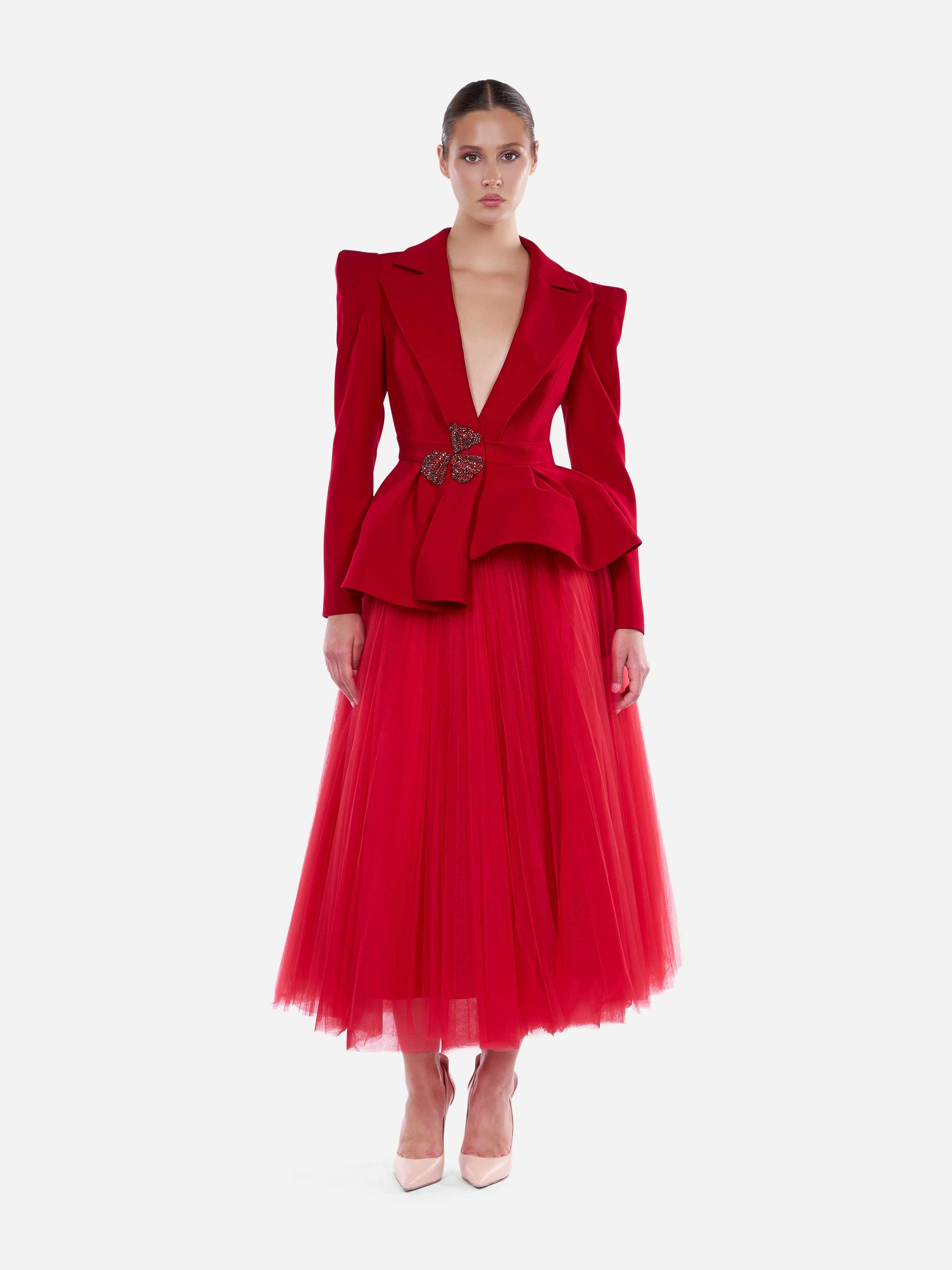 Peplum embellished skirt tulle Araftu Couture