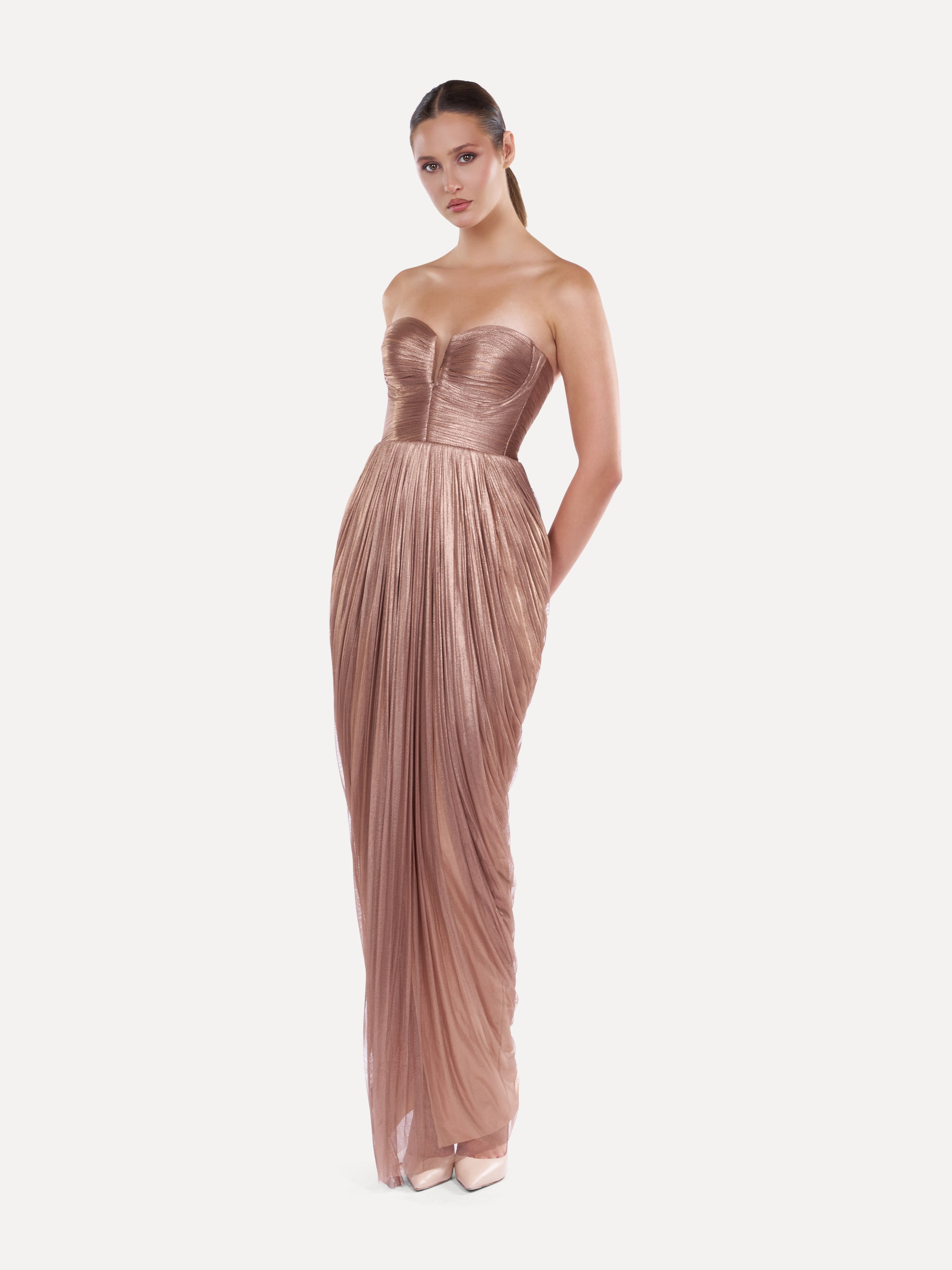 Rochie midi din tulle de matase Araftu Couture