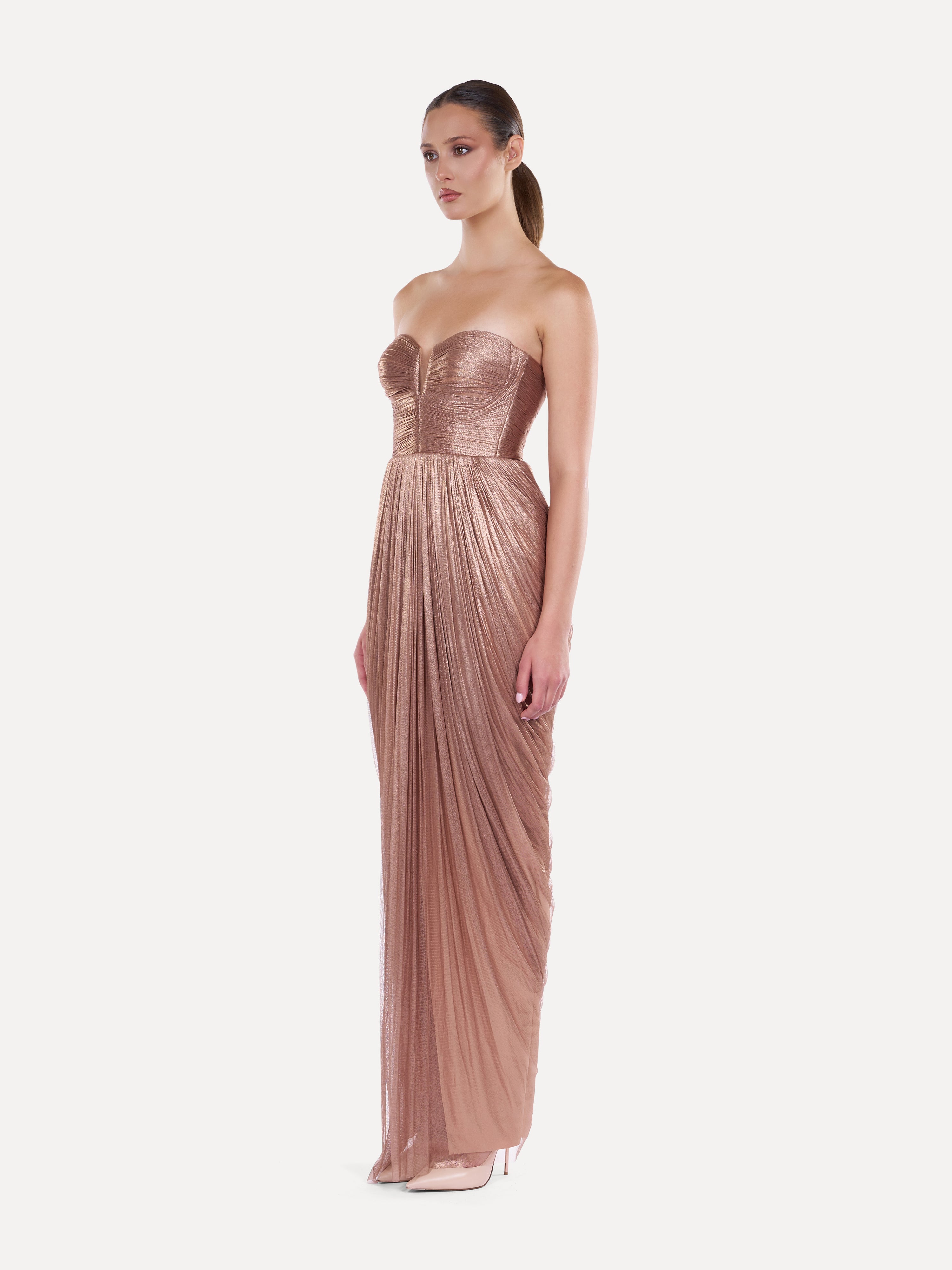 Rochie midi din tulle de matase Araftu Couture