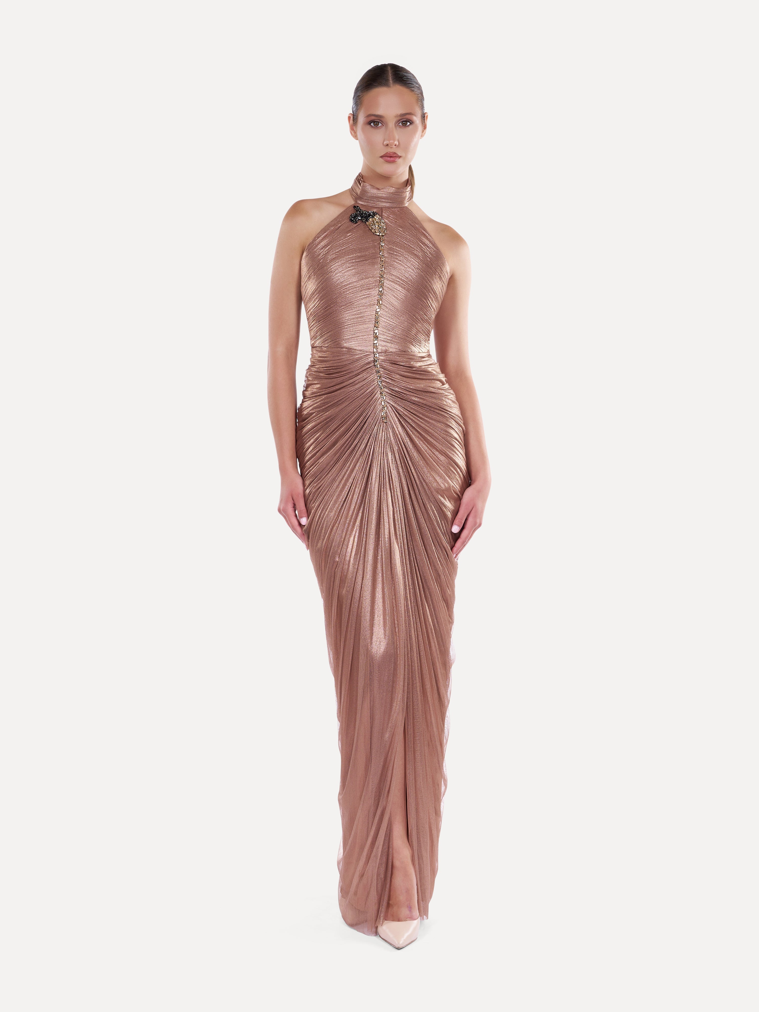 Rochie fronsata din tulle de matase Araftu Couture