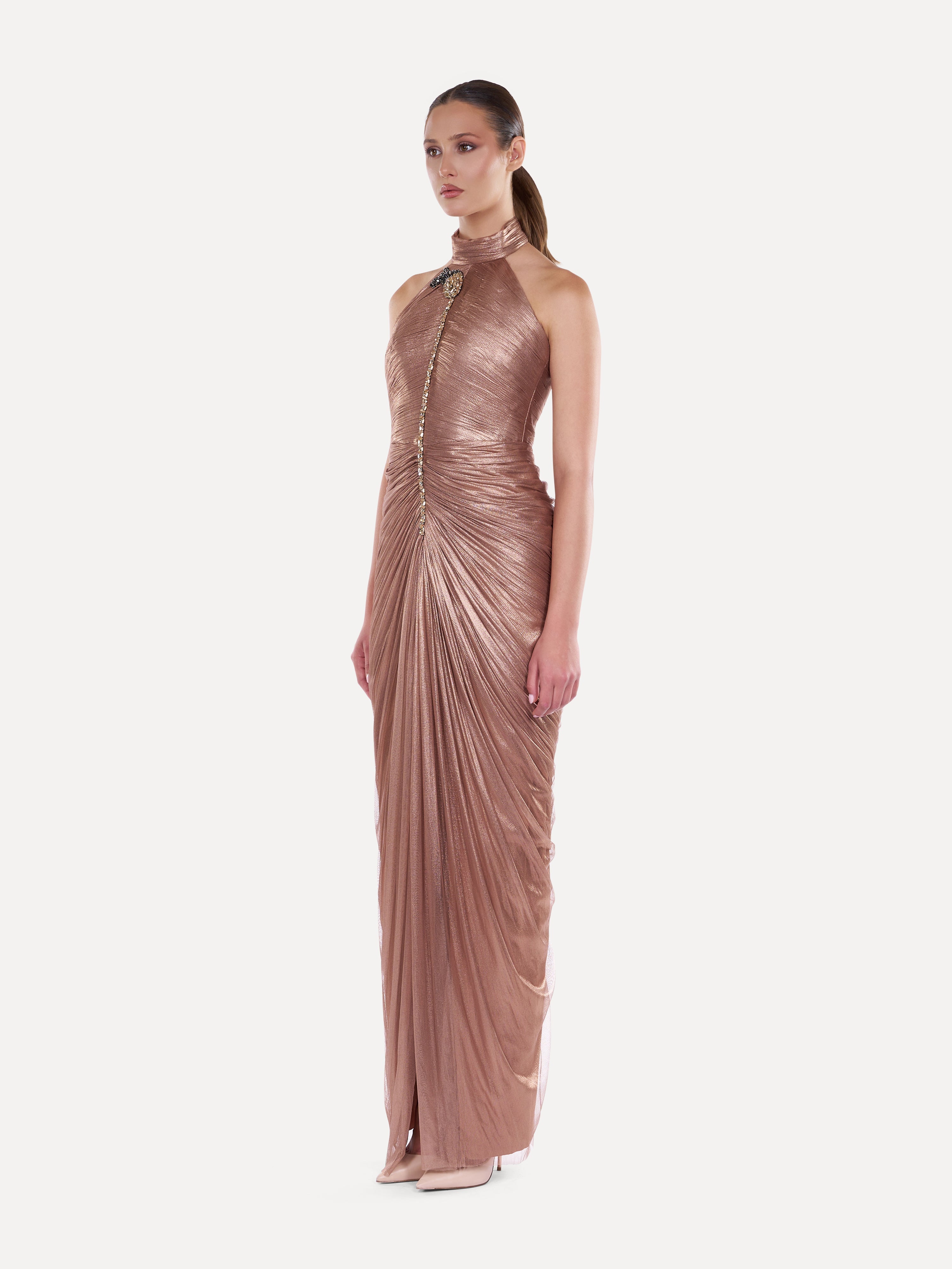 Rochie fronsata din tulle de matase Araftu Couture