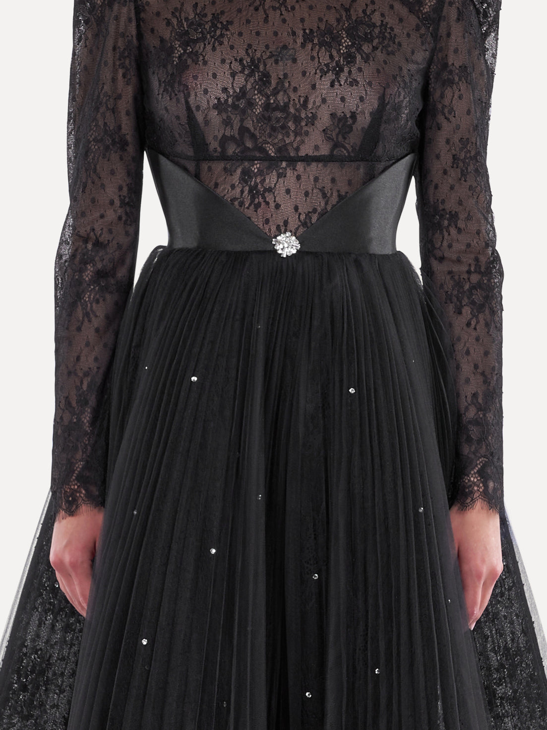 Rochie midi din dantela si cristale Araftu Couture