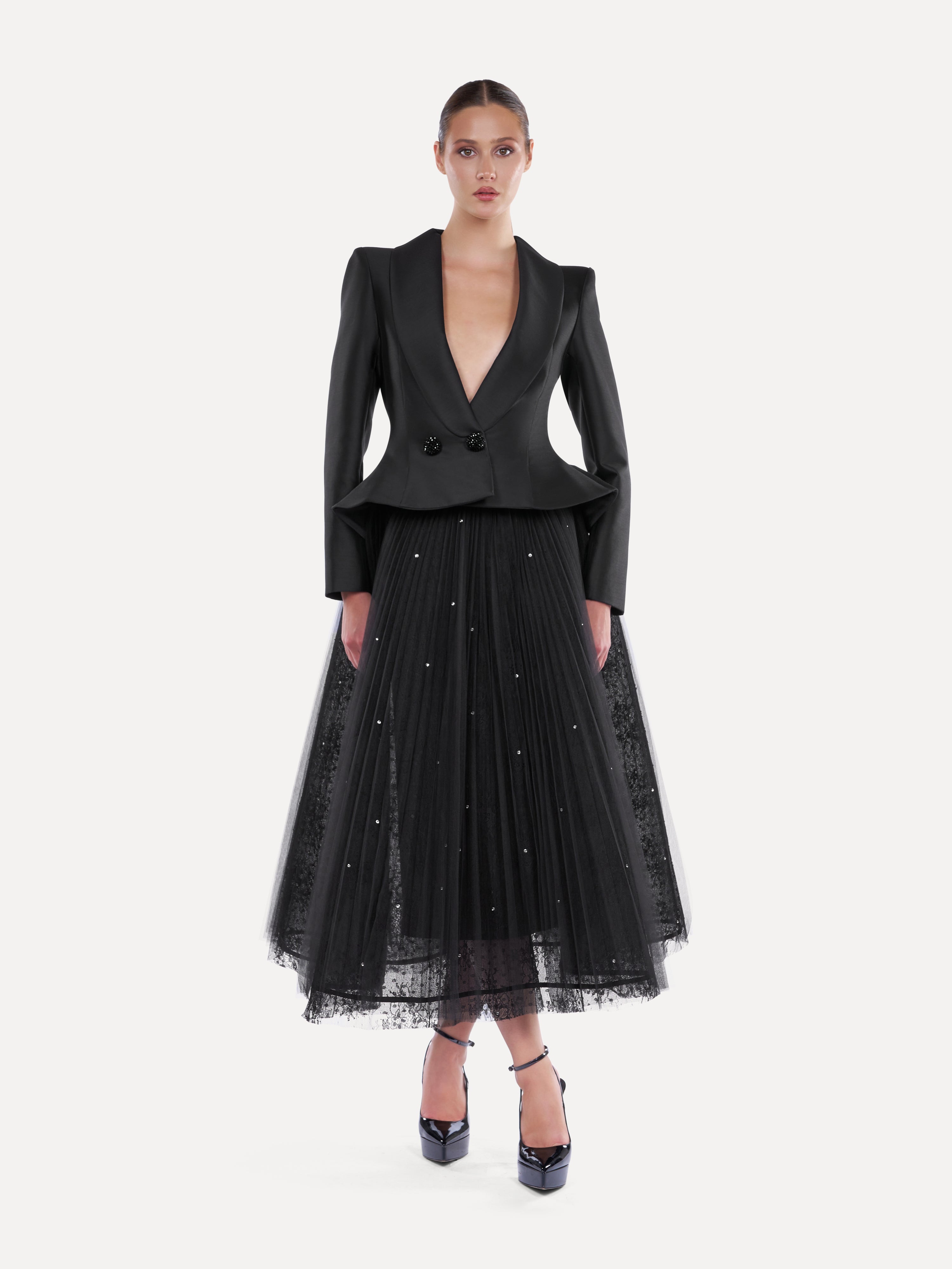 Costum elegant cu guler sal Araftu Couture