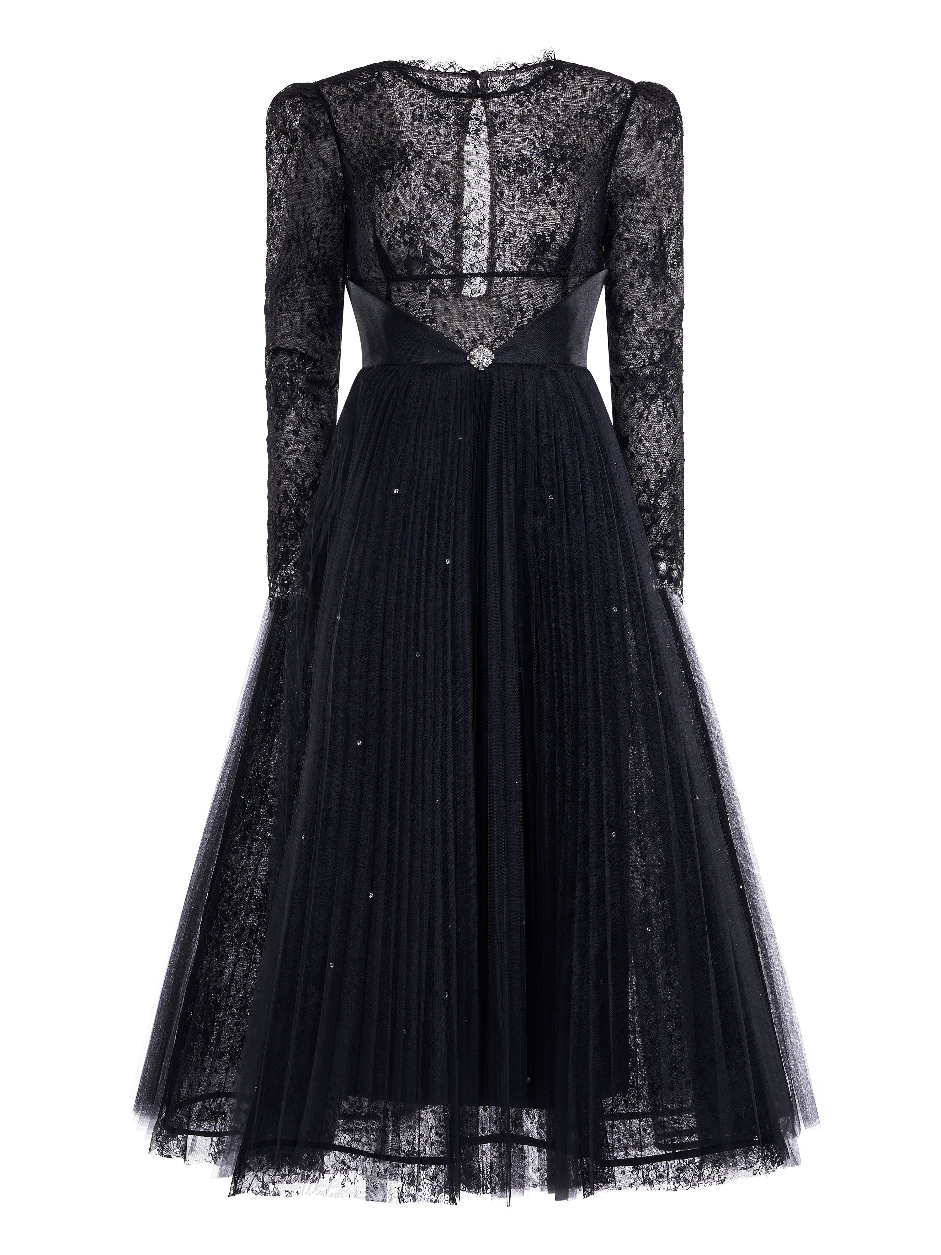 Rochie midi din dantela si cristale Araftu Couture