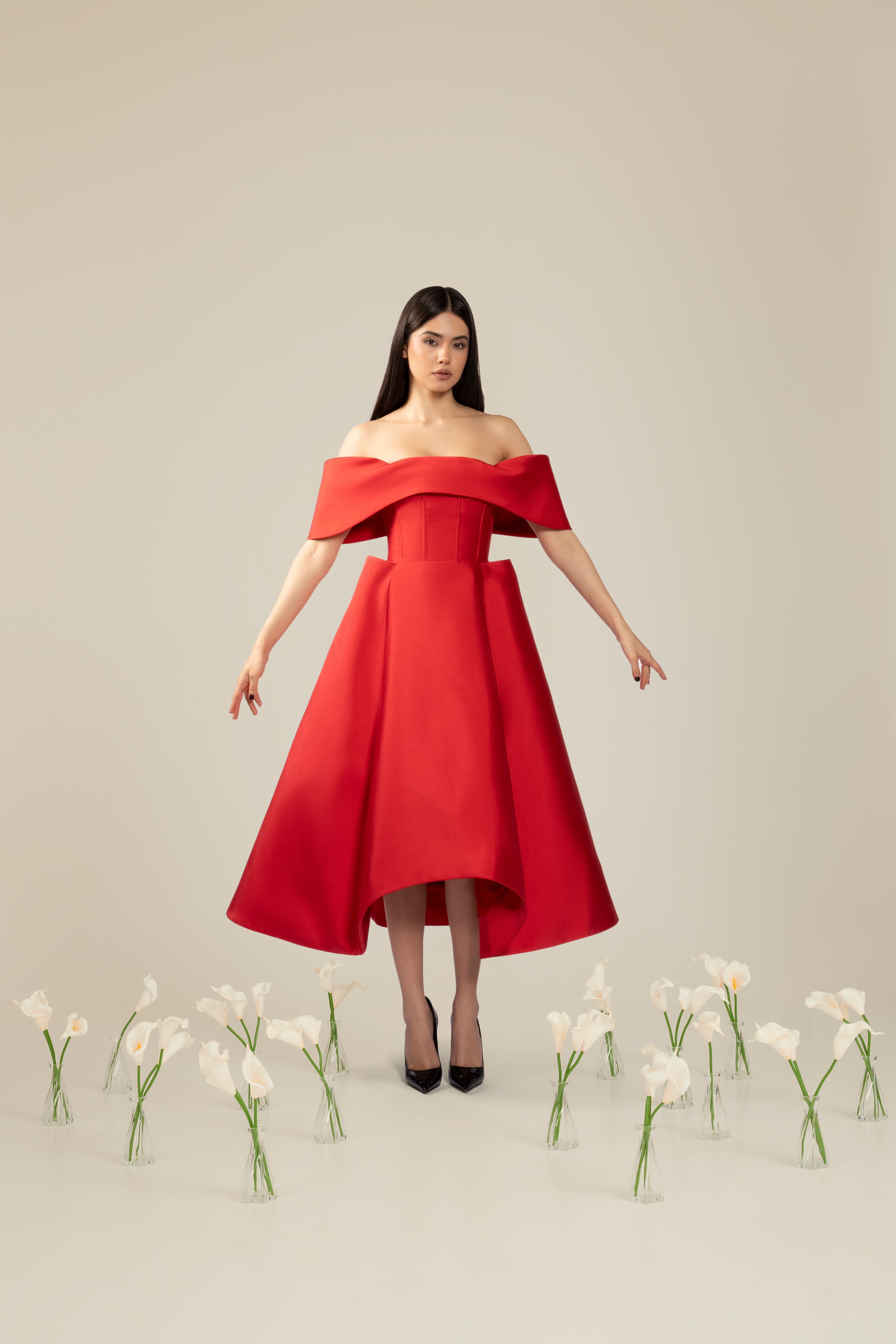 Rochie midi clos cu buzunare Araftu Couture