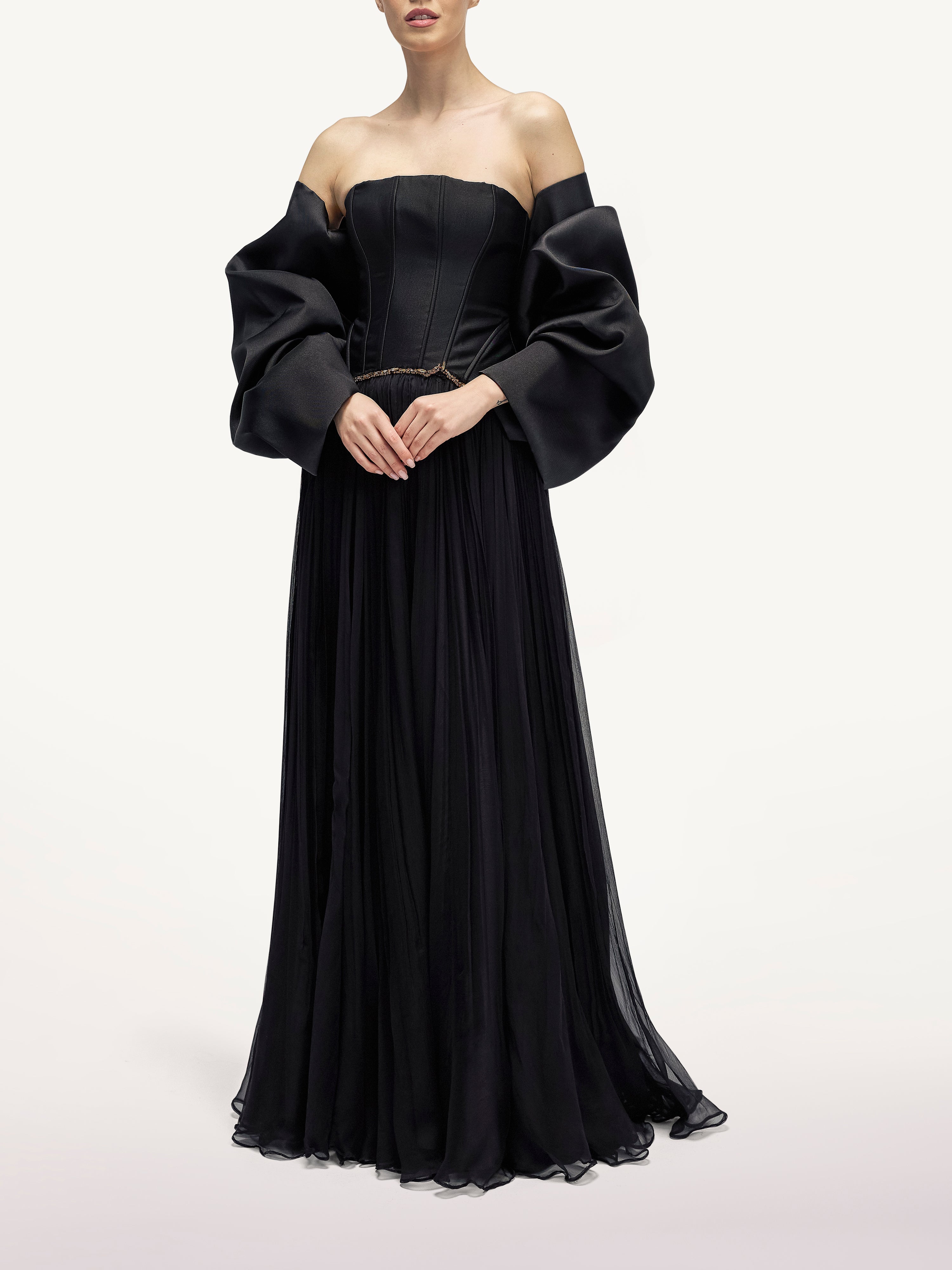 Rochie Lunga de Seara cu Funda Araftu Couture