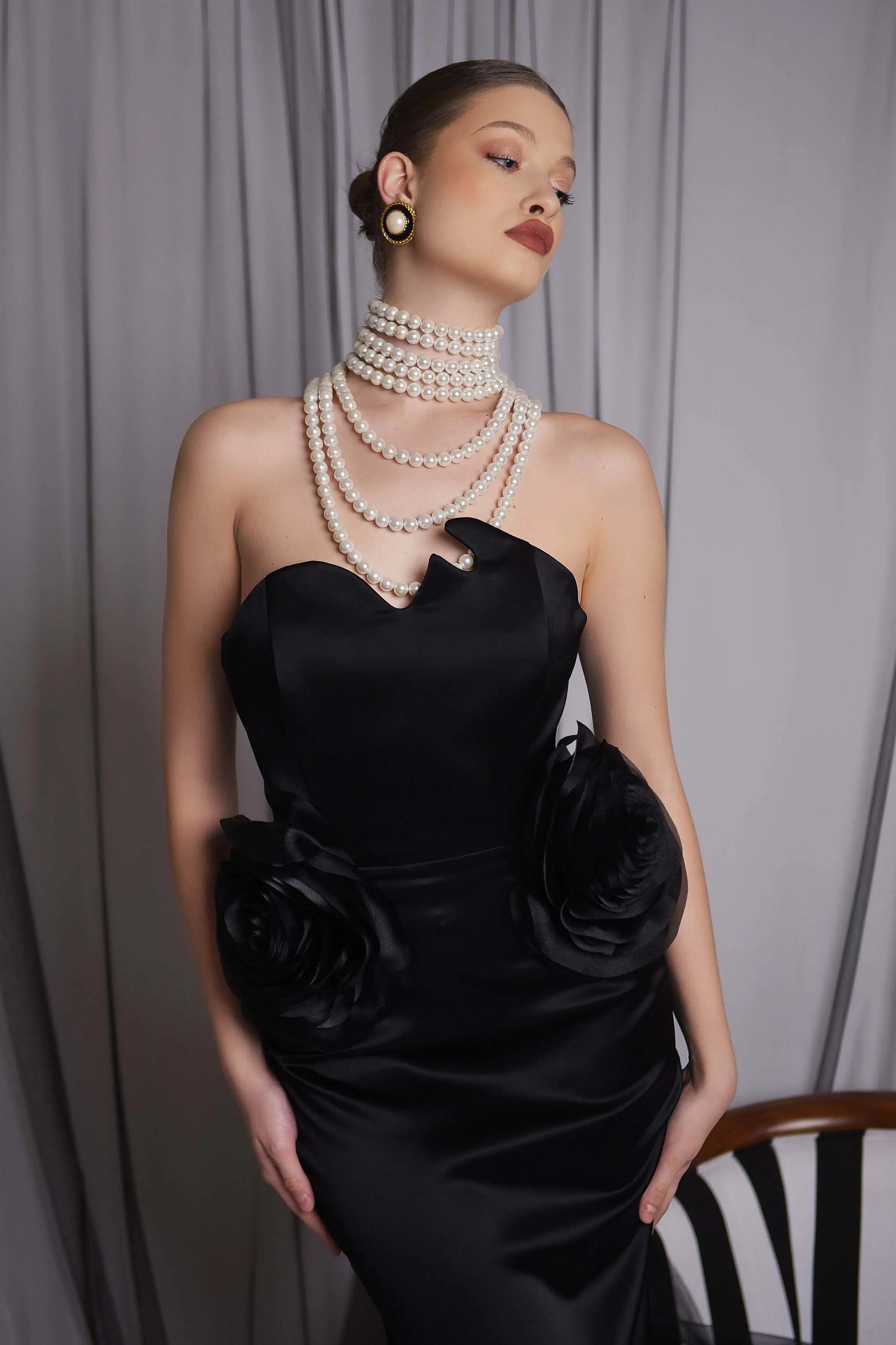Rochie de seara cu trandafiri Araftu Couture