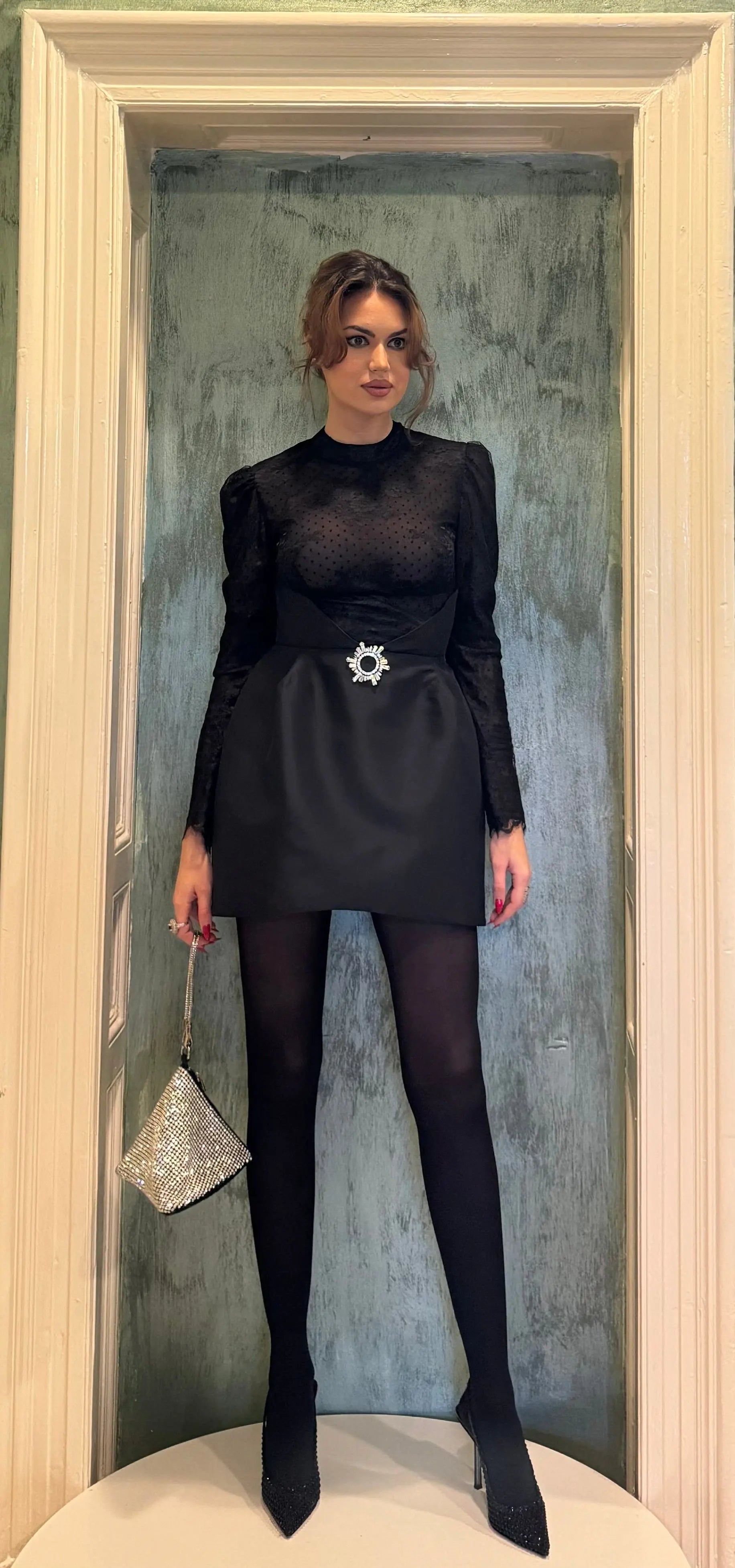 Rochie mini cu dantela Chantily Araftu Couture