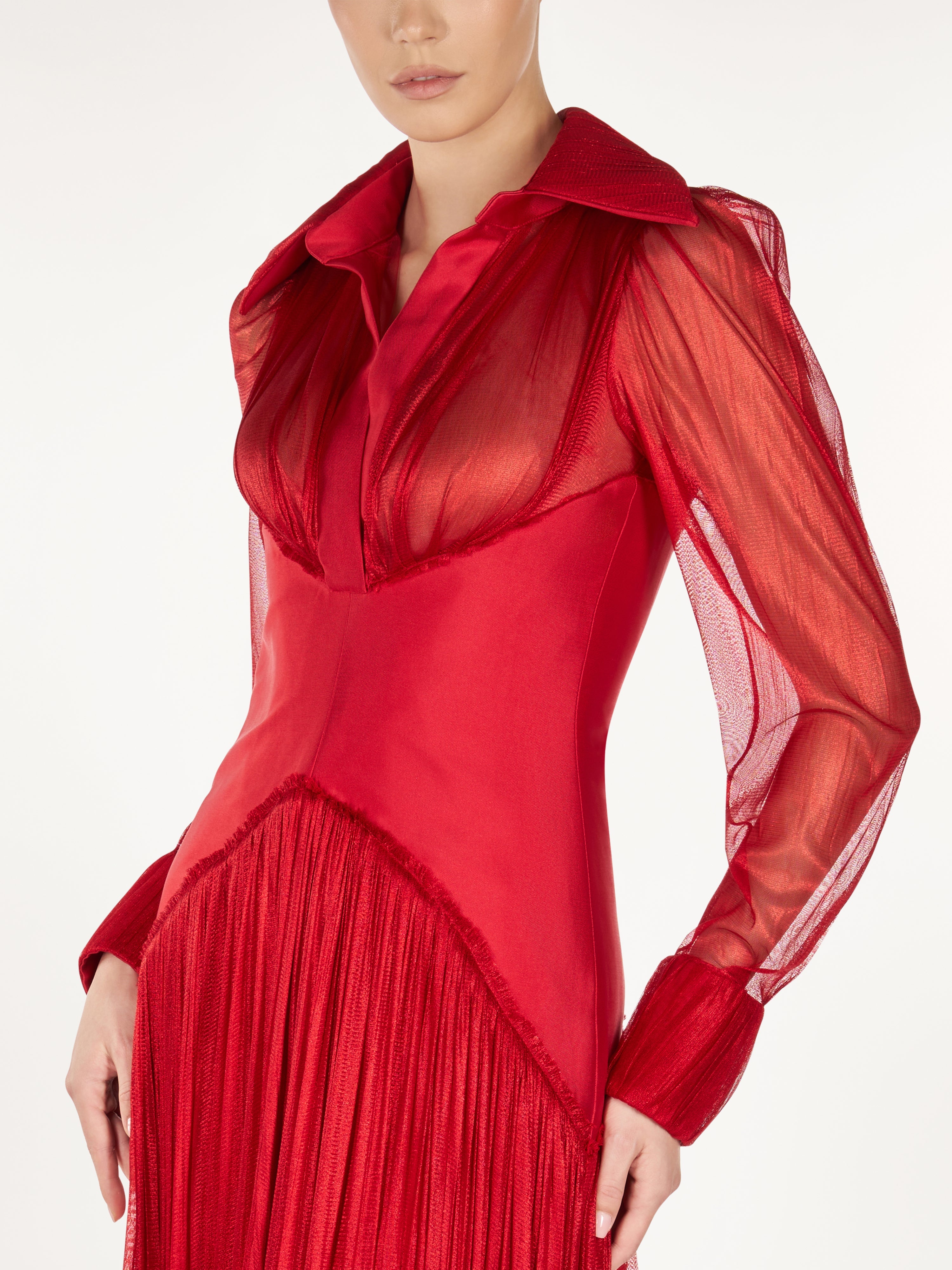 SHIRT STYLE EVENING SILK DRESS Araftu Couture