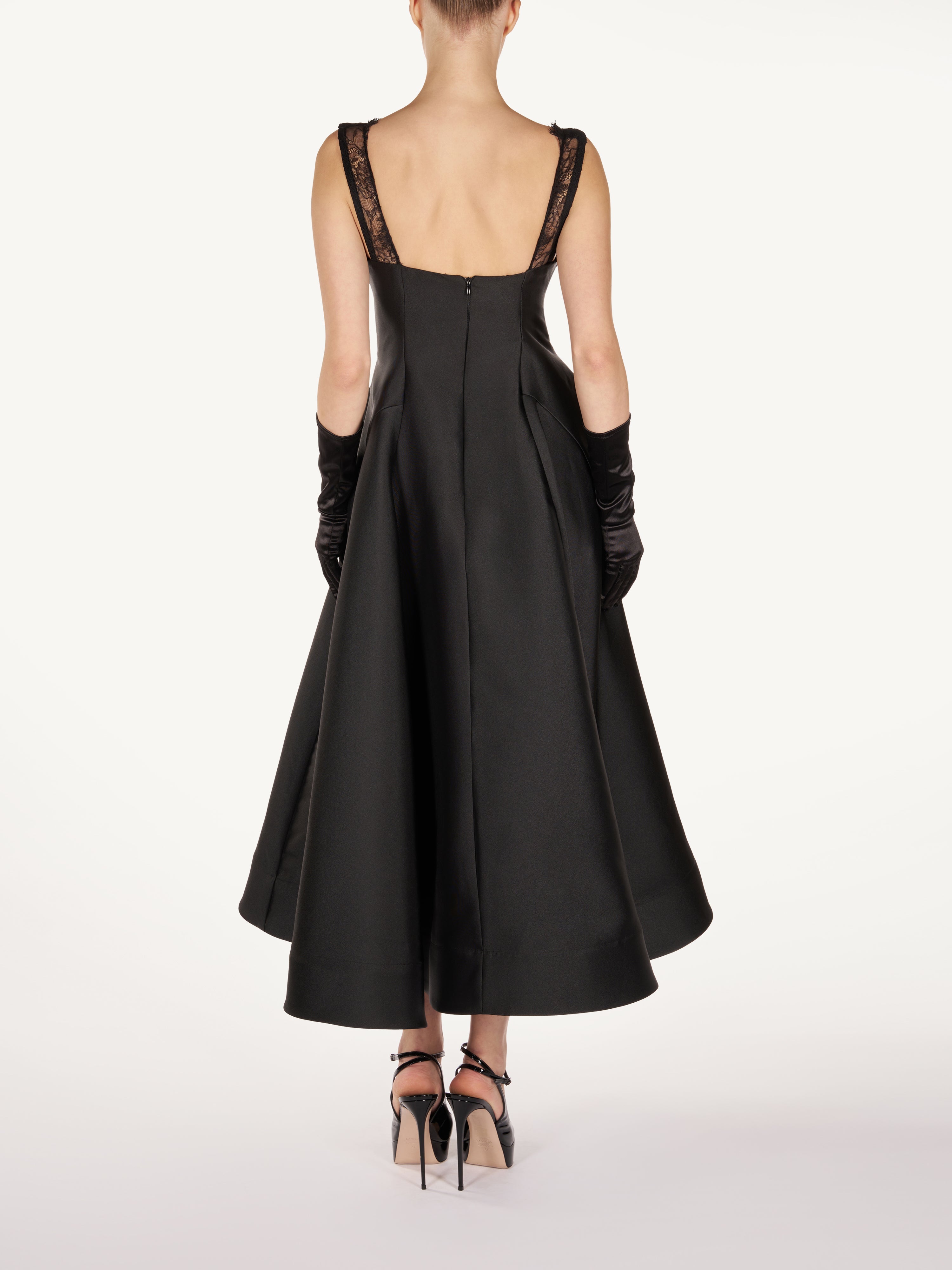 RETRO MIDI DRESS WITH LACE STRAPS Araftu Couture