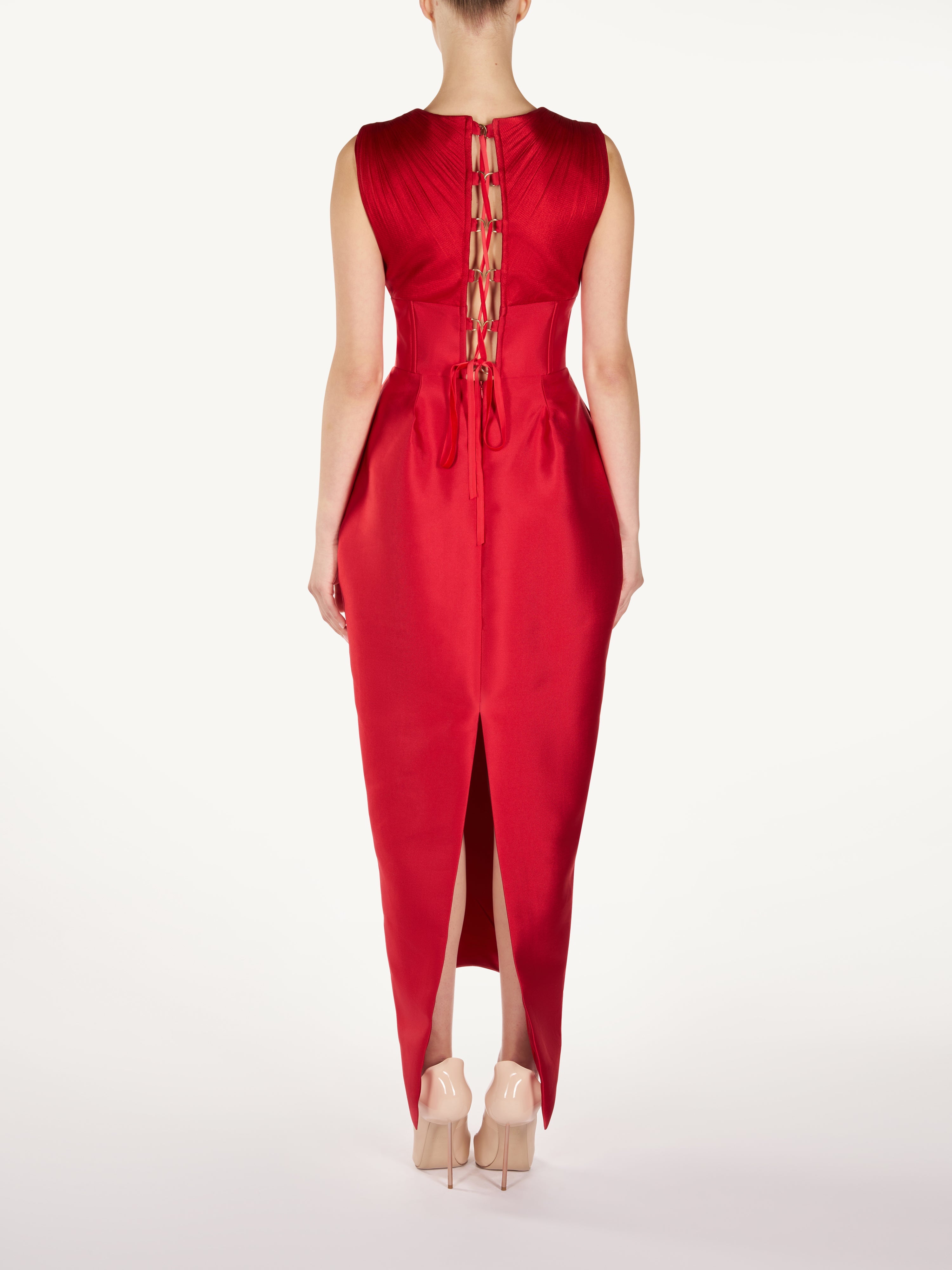 DRAPED TOP BALOON MIDI DRESS Araftu Couture