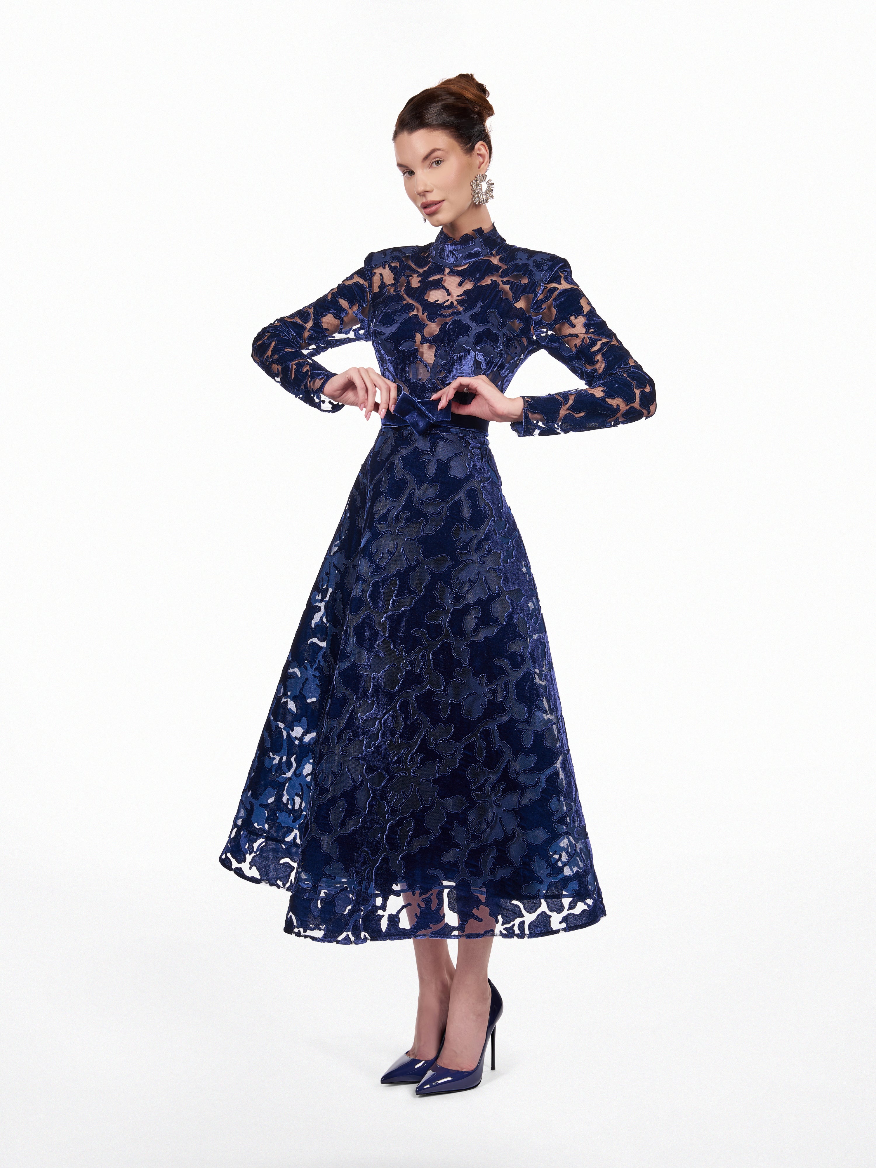 Rochie midi clos din catifea Araftu Couture