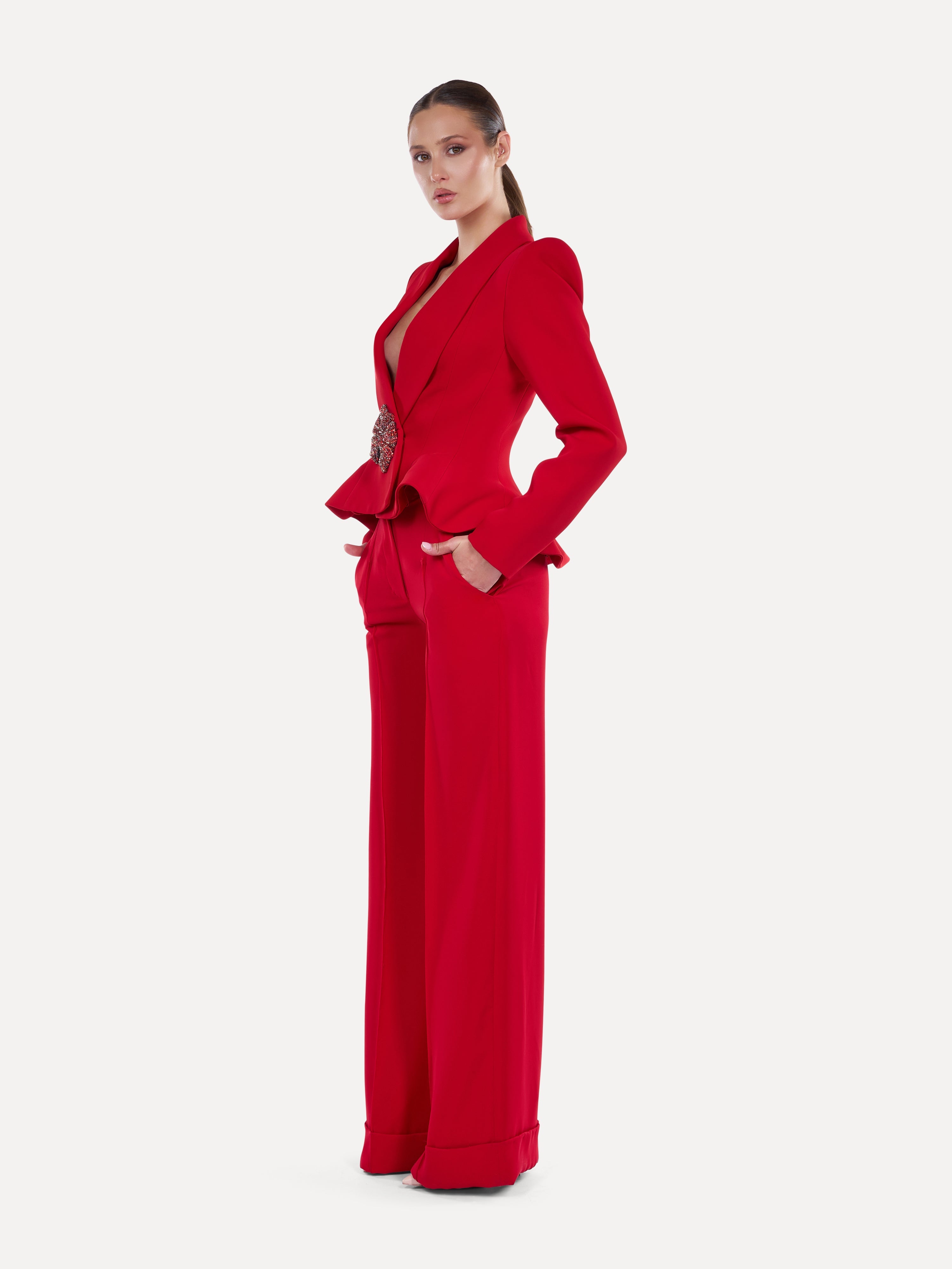 Costum elegant cu Pantaloni Lungi Araftu Couture