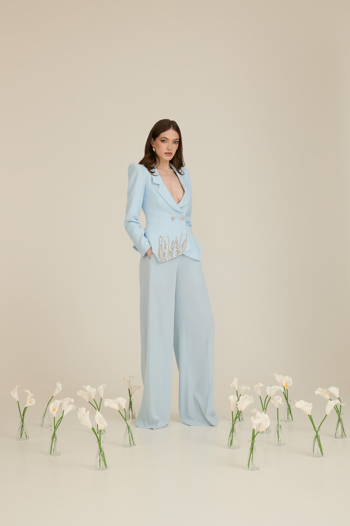 Peplum Suit with Embellishment