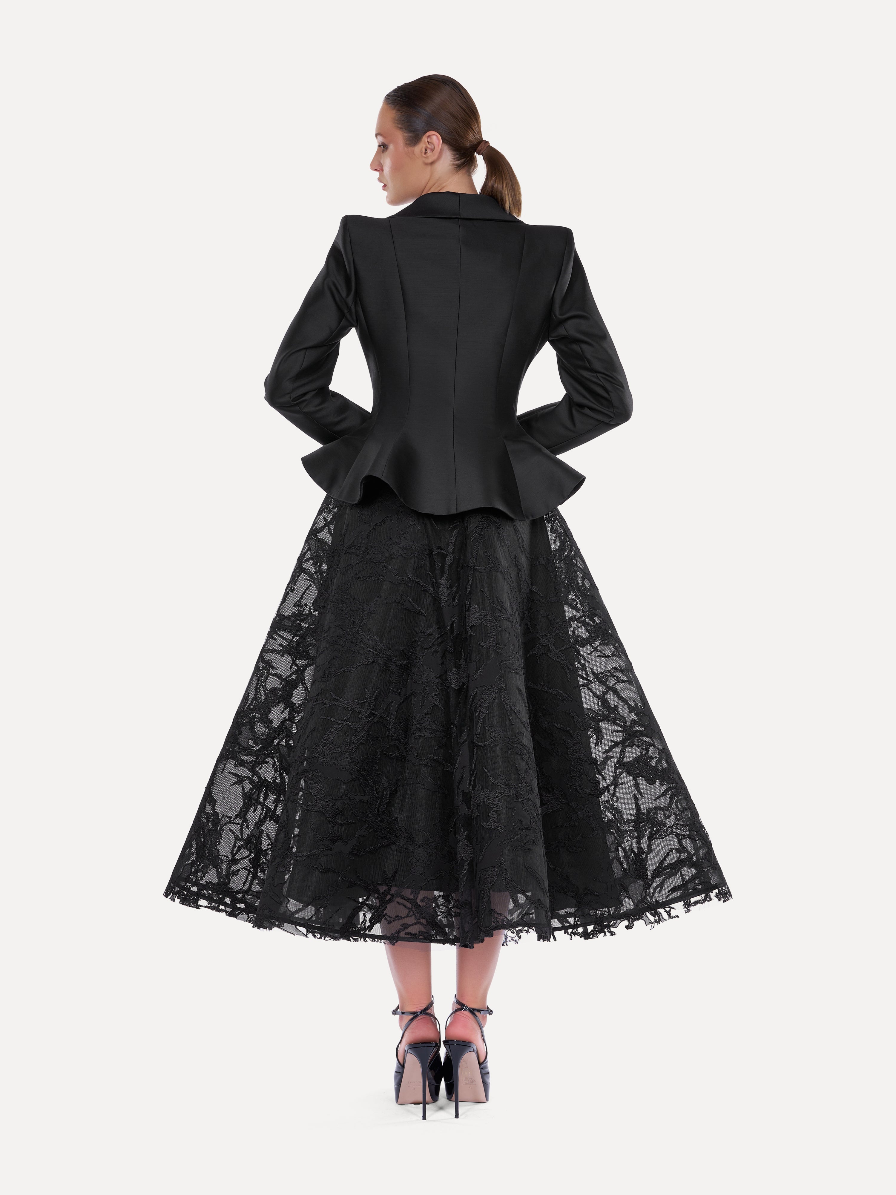 Costum cu fusta midi si sacou  Araftu Couture