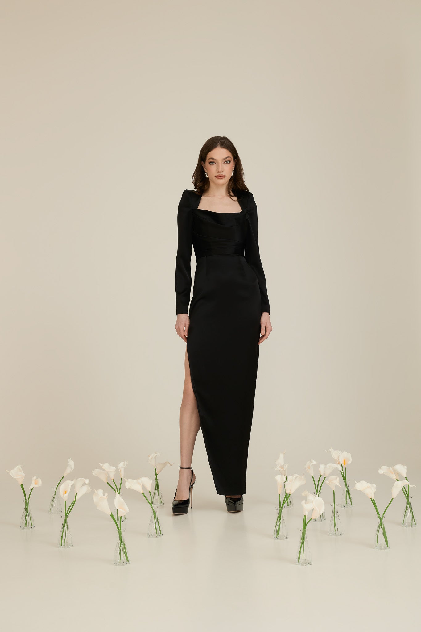 Evening Dress with Asymmetric Slit