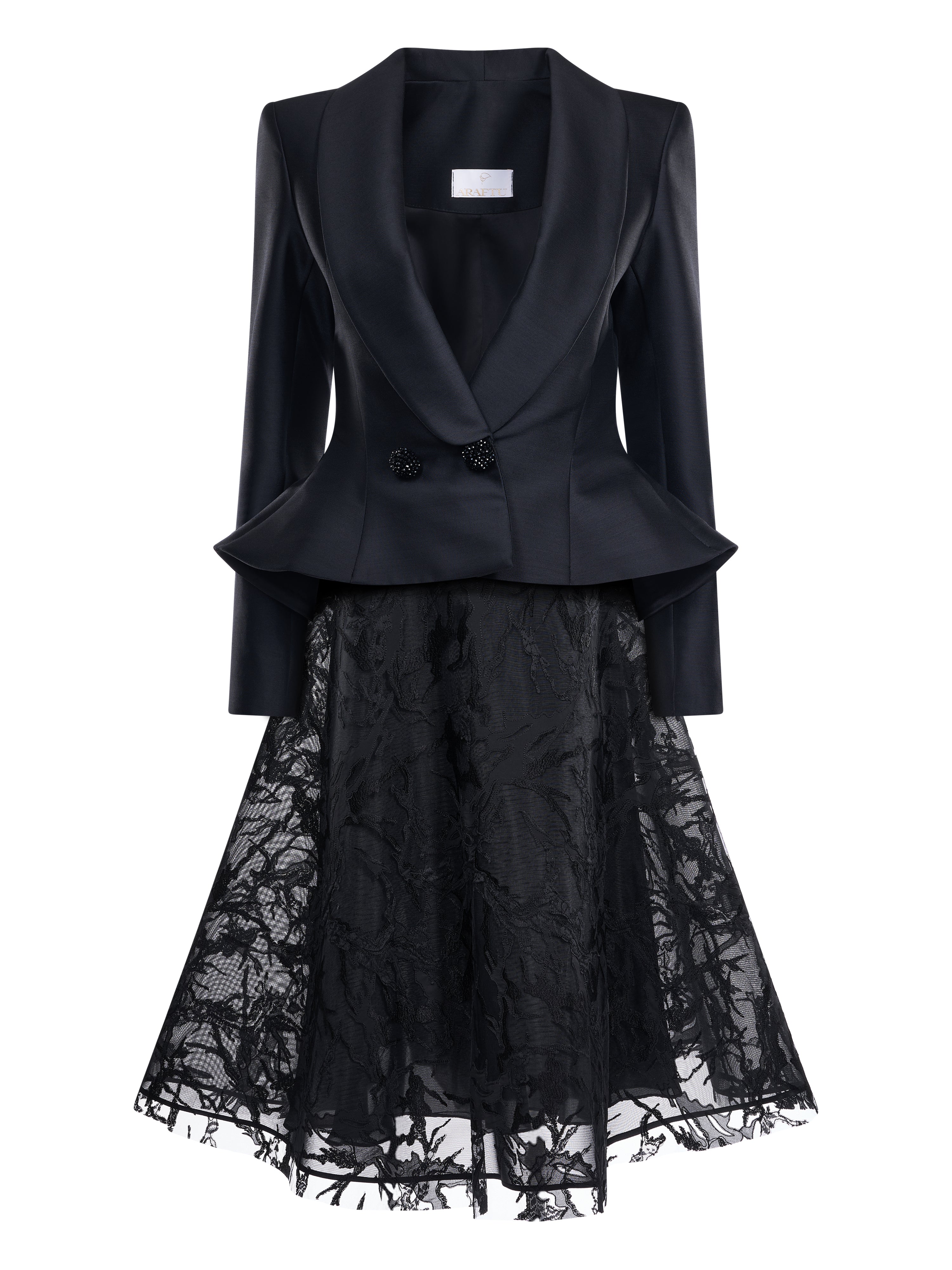 Costum cu fusta midi si sacou  Araftu Couture