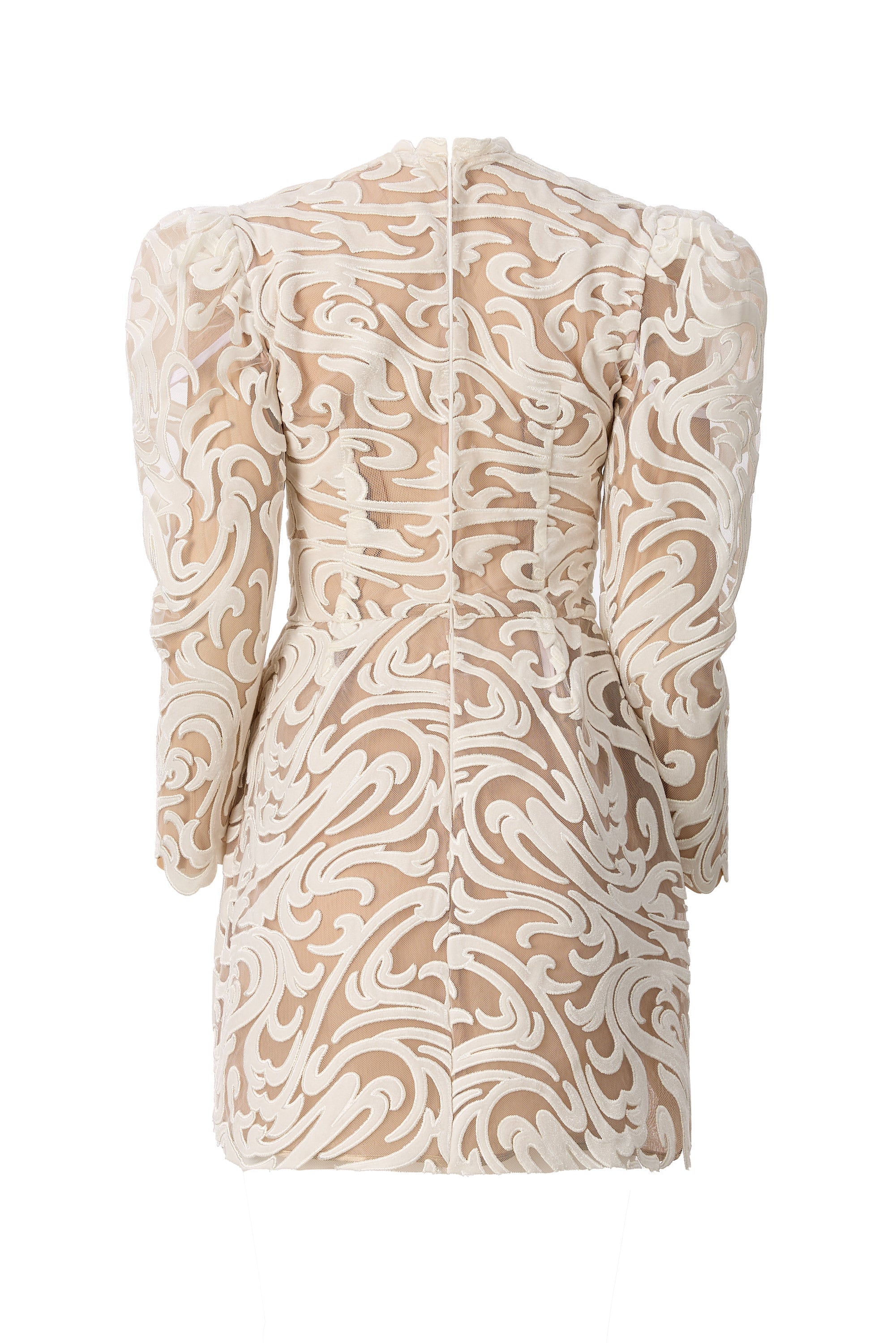 Rochie mini din catifea cu maneci bufante  Araftu Couture