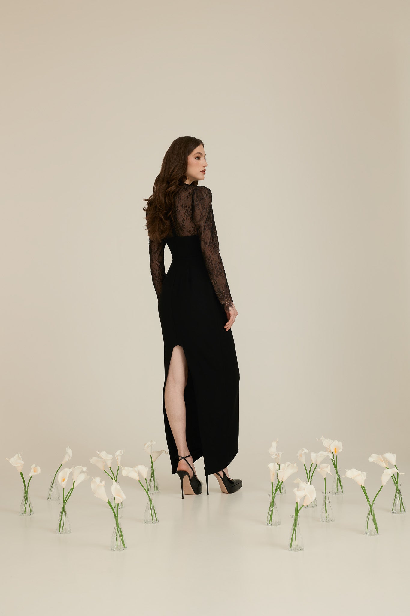 Midi Dress with Chantilly Lace