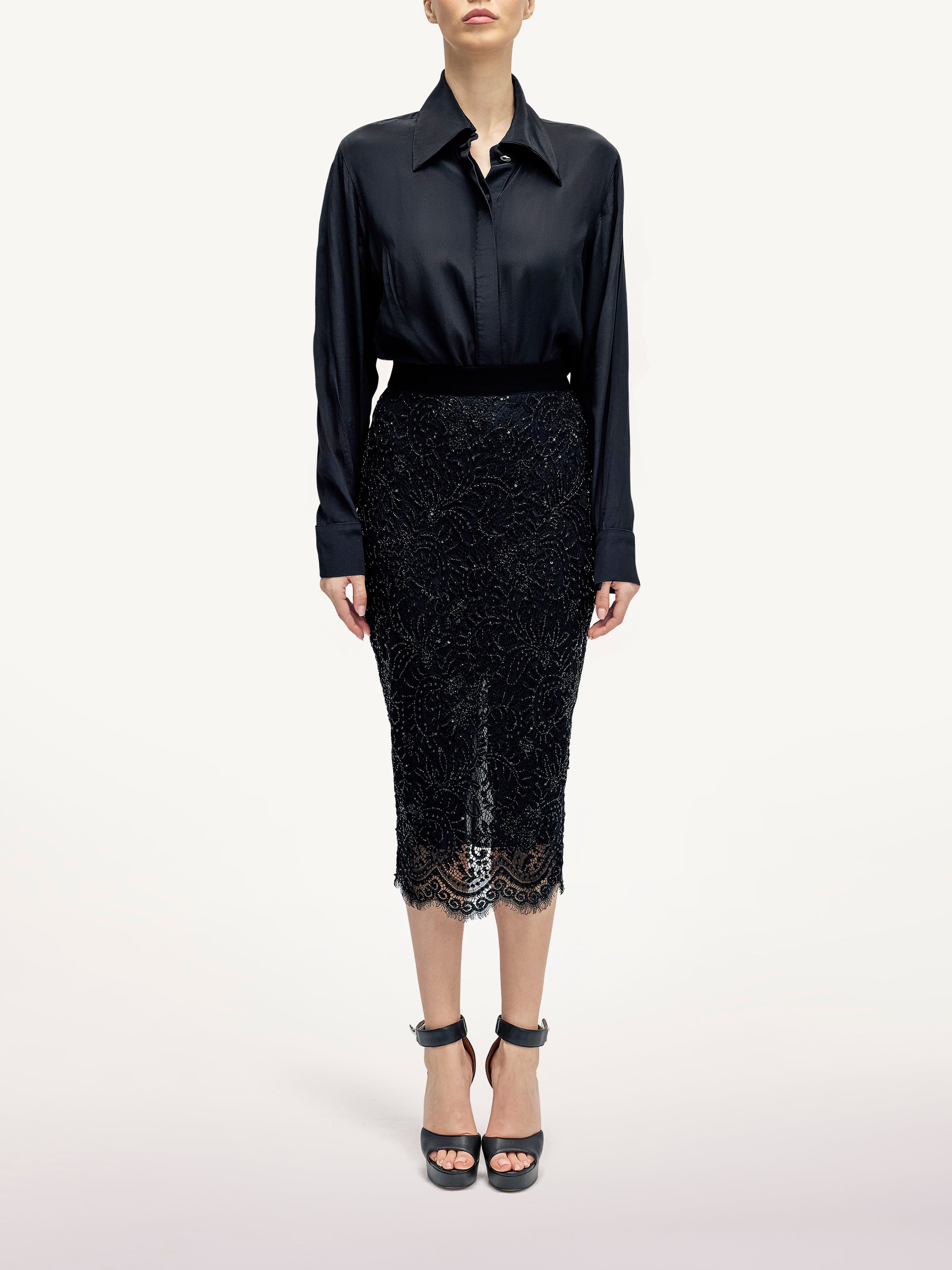 Costum cu Fusta din Dantela  Araftu Couture