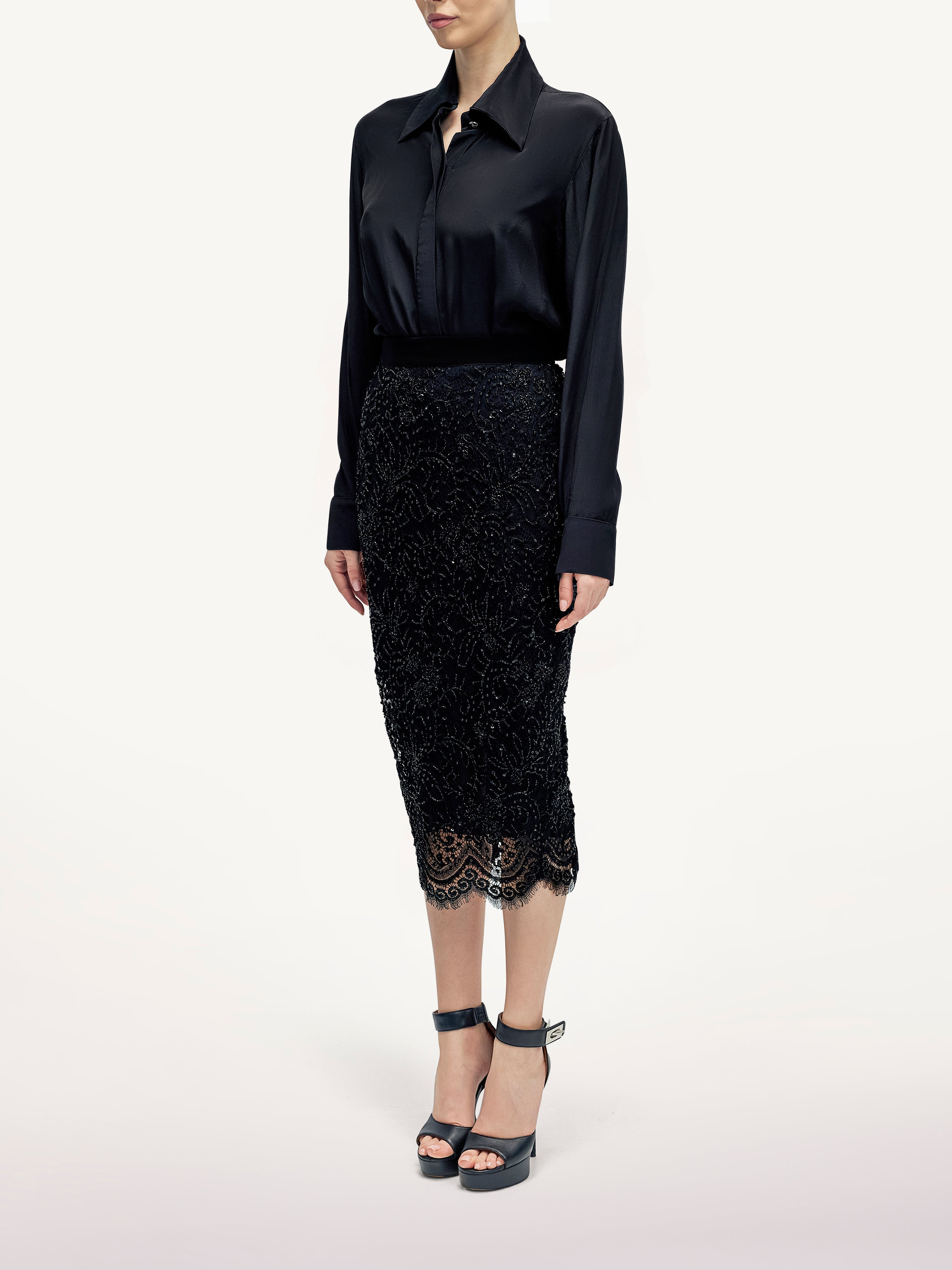 Costum cu Fusta din Dantela  Araftu Couture