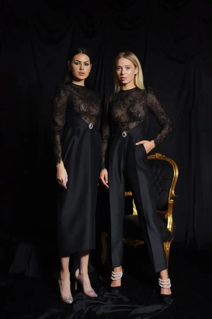 Rochie cocktail cu dantelă  Araftu Couture