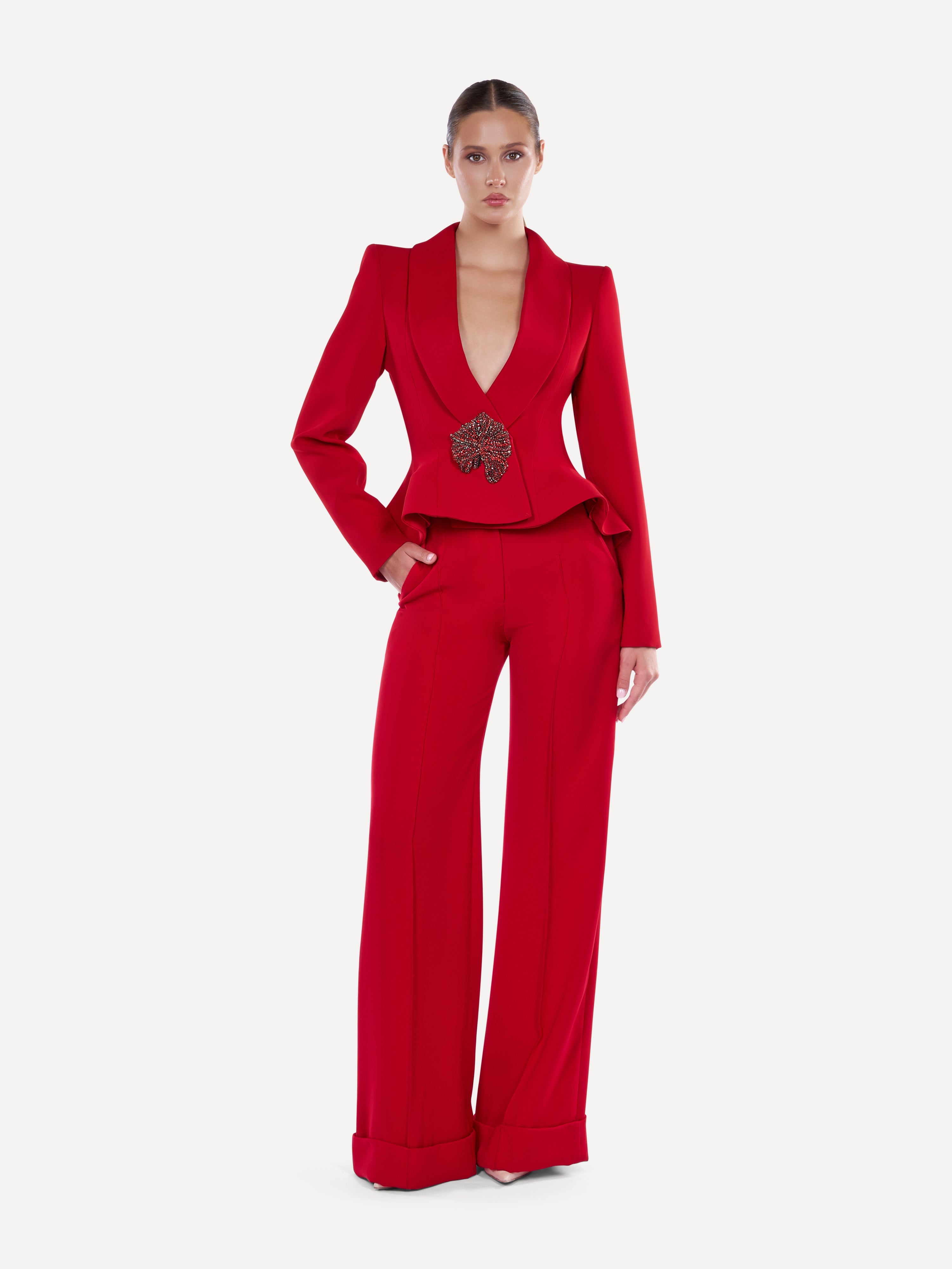 Costum elegant cu Pantaloni Lungi  Araftu Couture