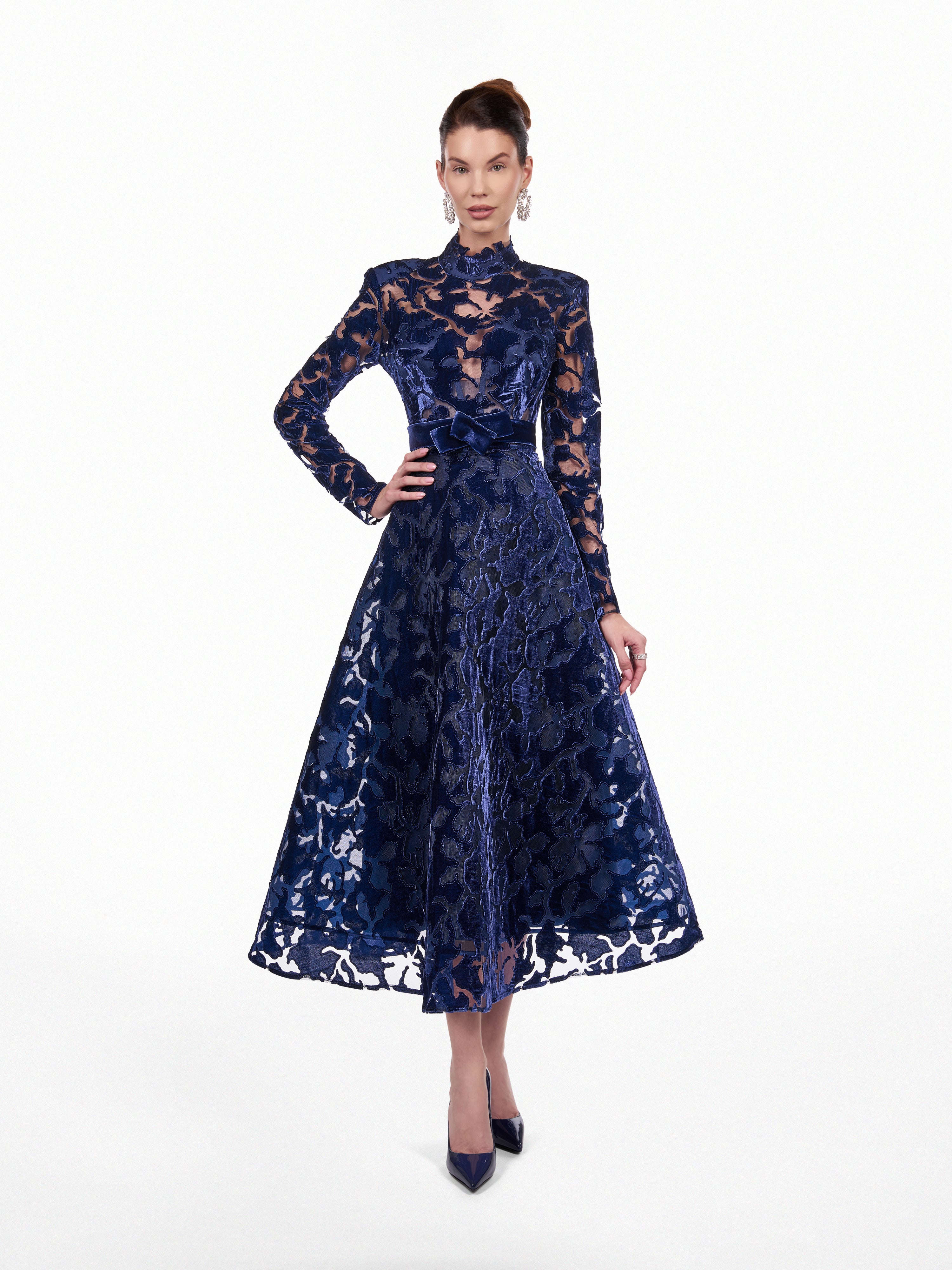 Rochie midi clos din catifea  Araftu Couture