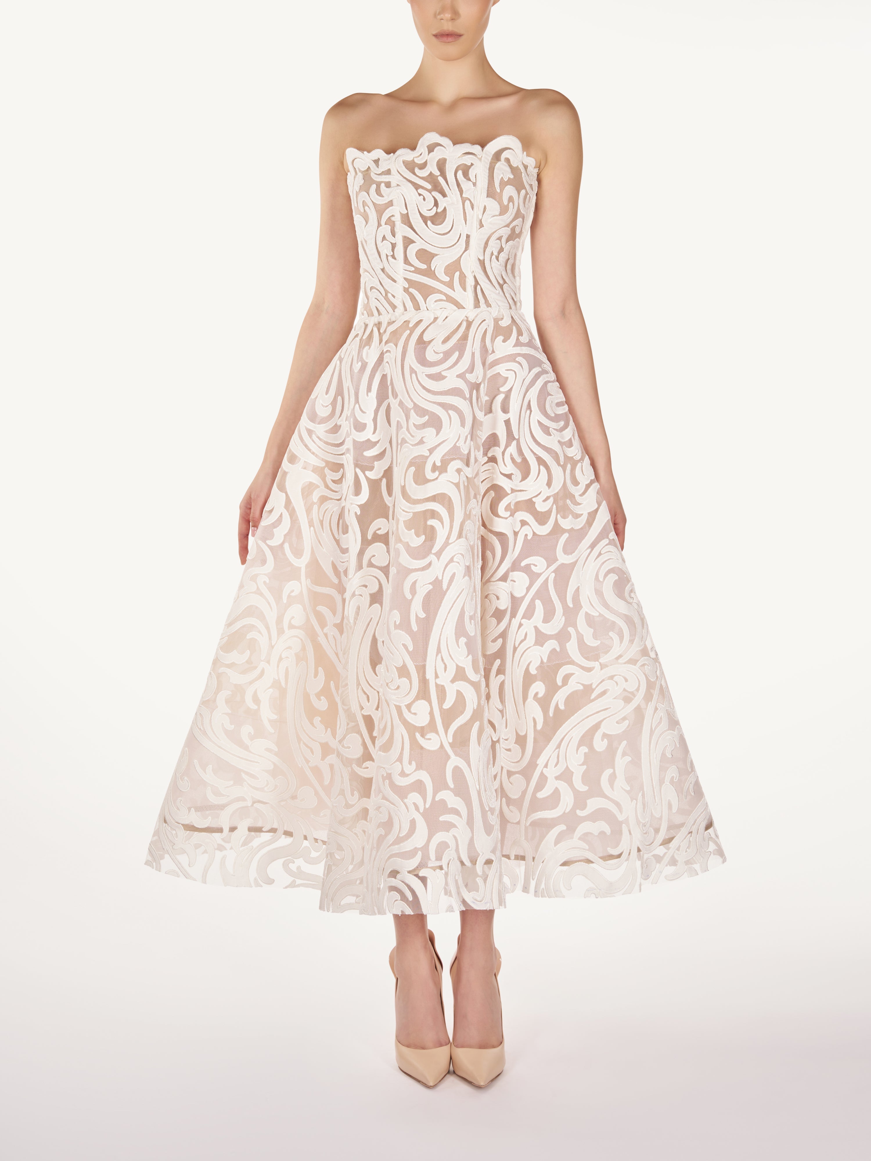 LASER CUT VELVET MIDI DRESS  Araftu Couture