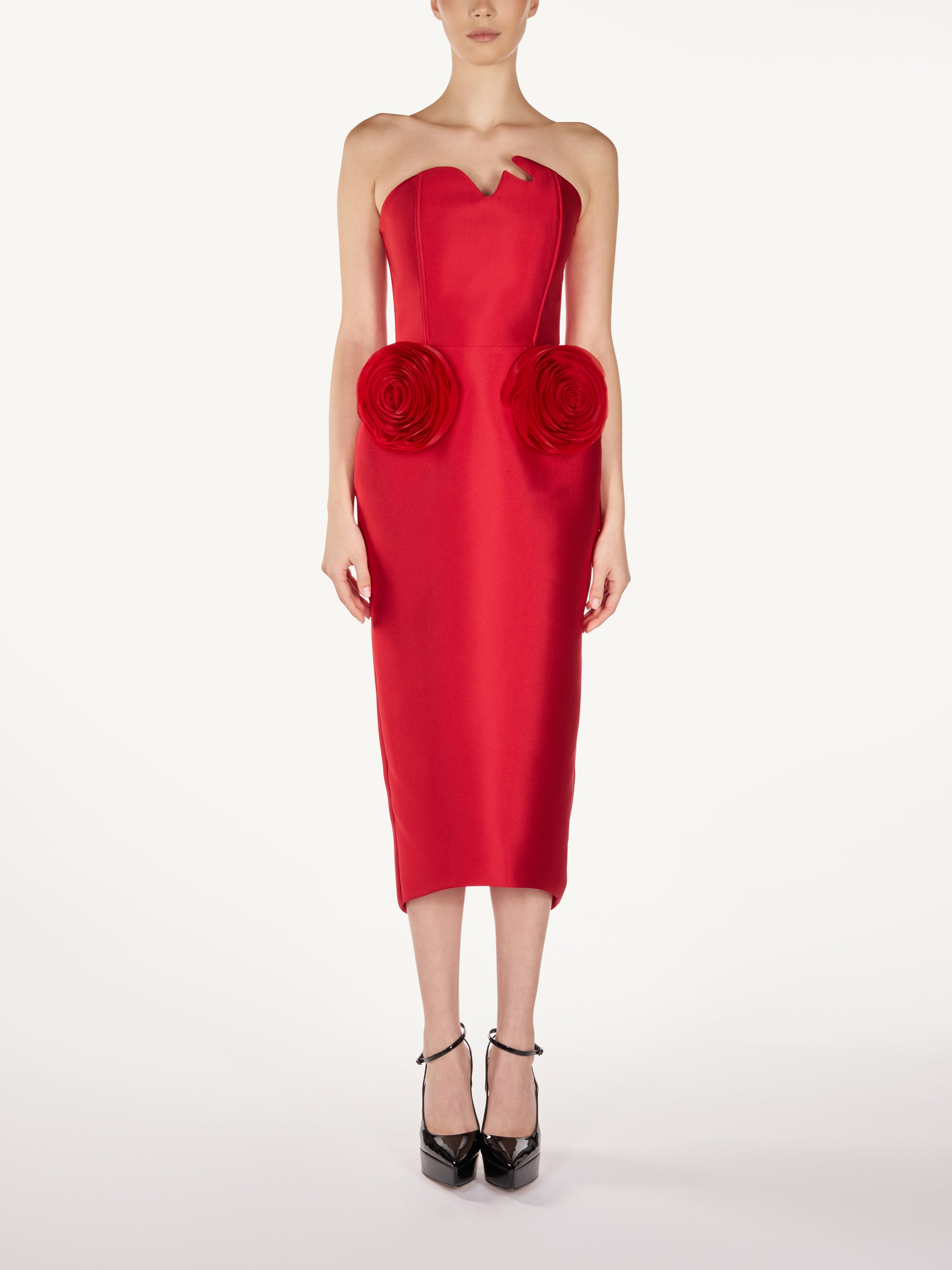 ROSE EMBELLISHED MIDI DRESS  Araftu Couture