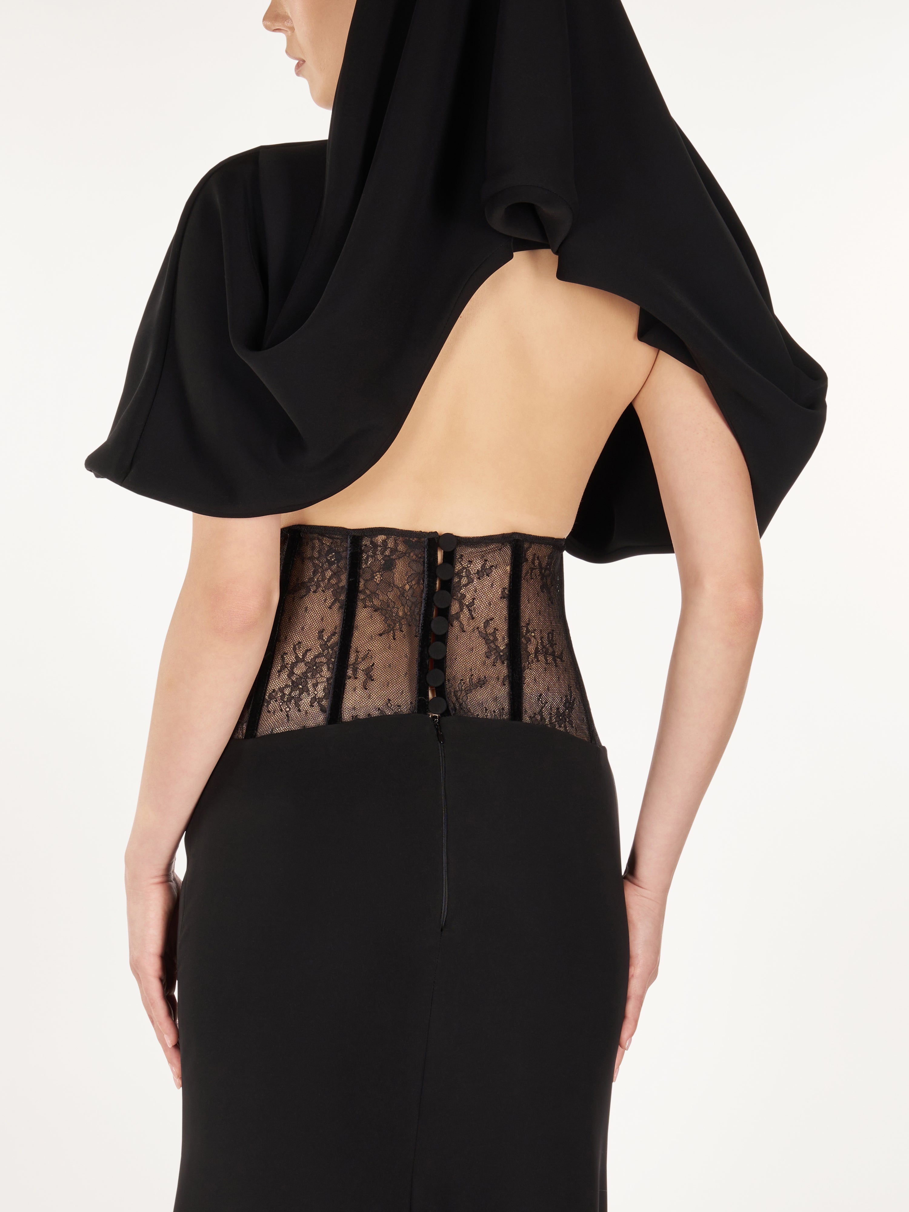 CAPE TOPE EVENING GOWN  Araftu Couture