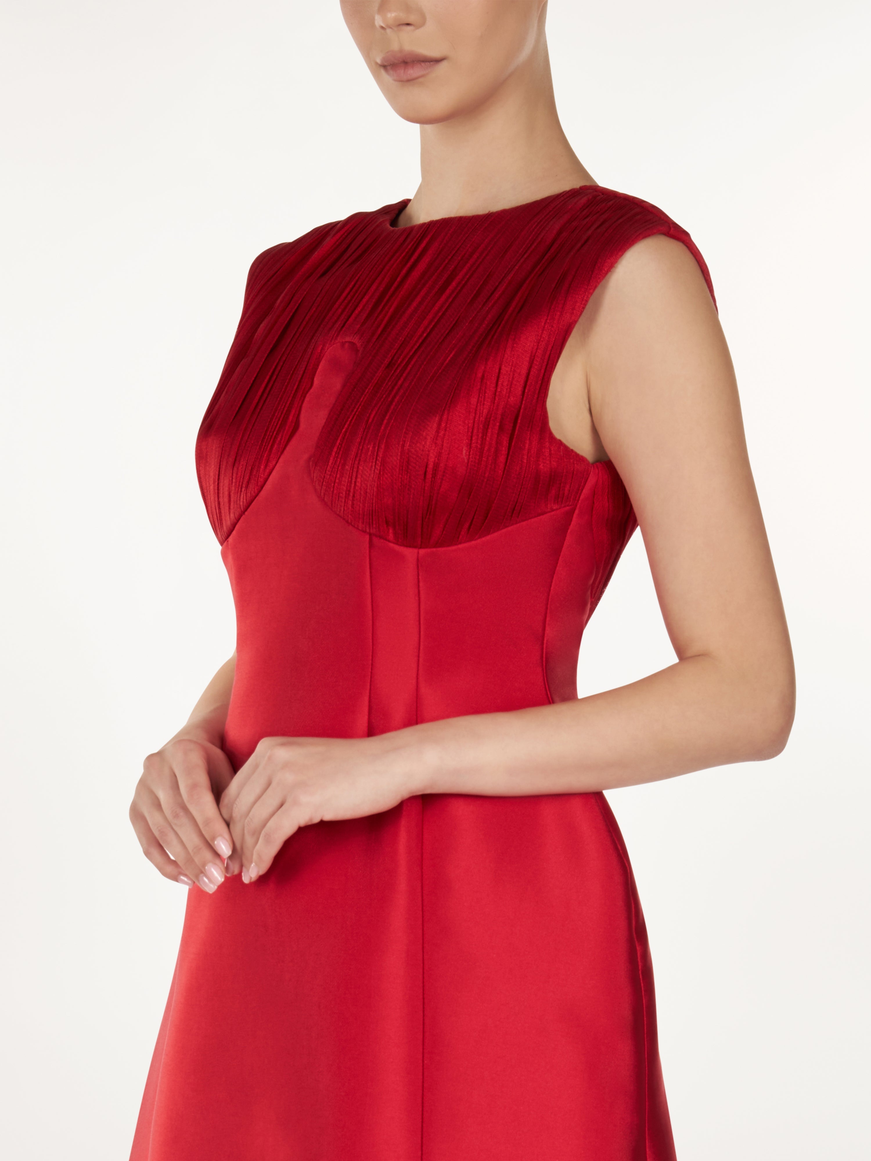 TAFETTA MINI DRESS WITH SILK TULLE  Araftu Couture