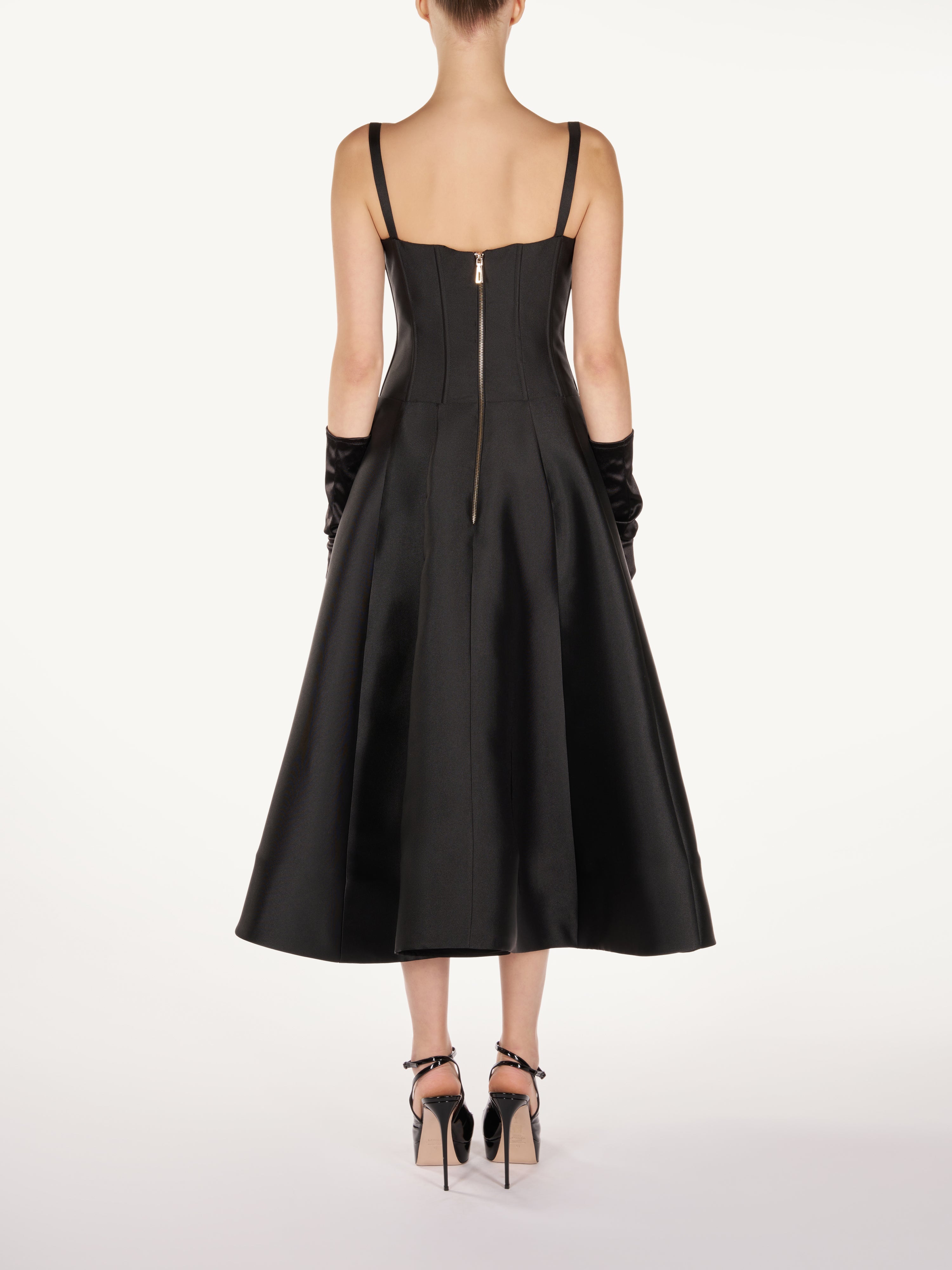 RETRO TAFETTA DRESS WITH CHANTILY  Araftu Couture