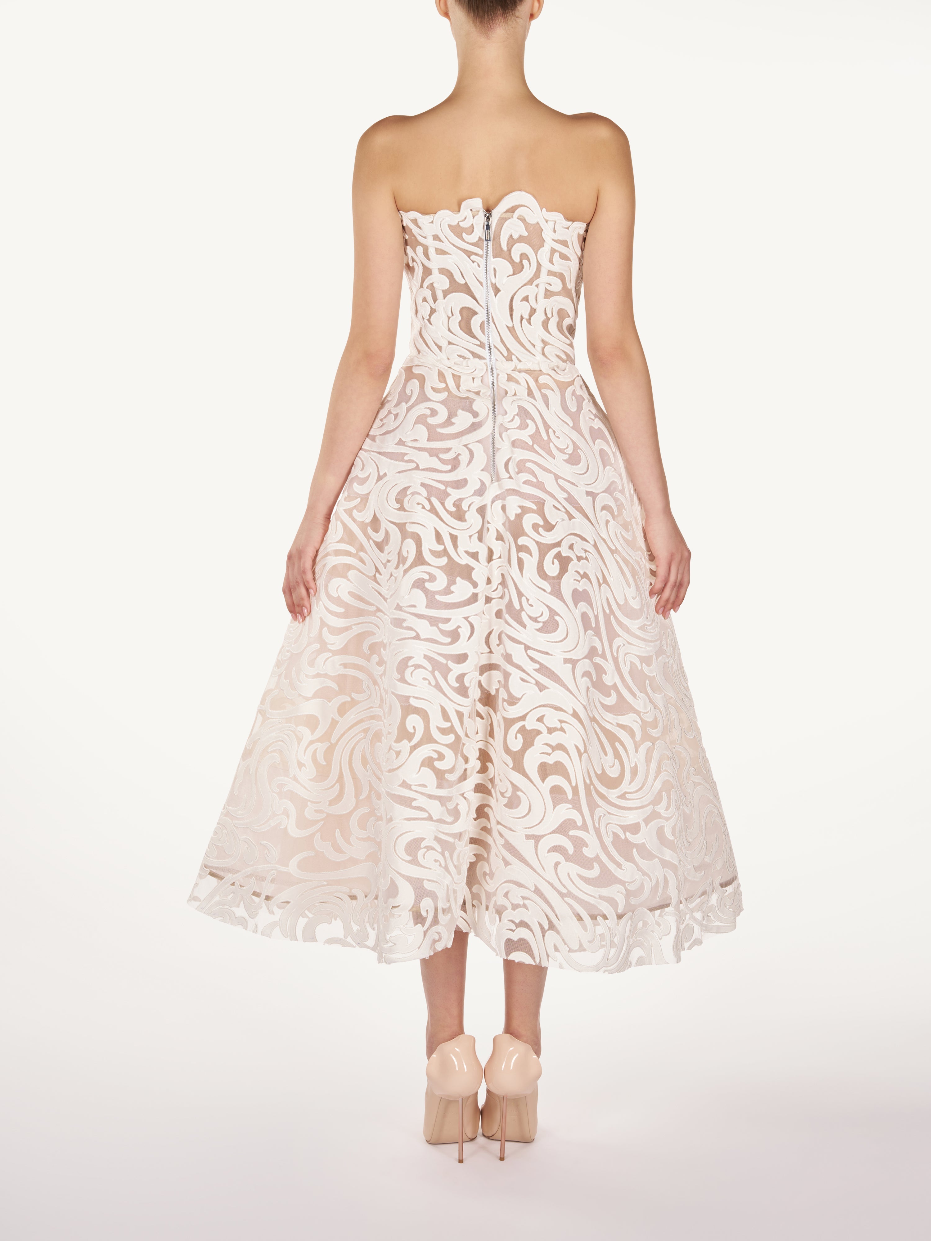 LASER CUT VELVET MIDI DRESS  Araftu Couture