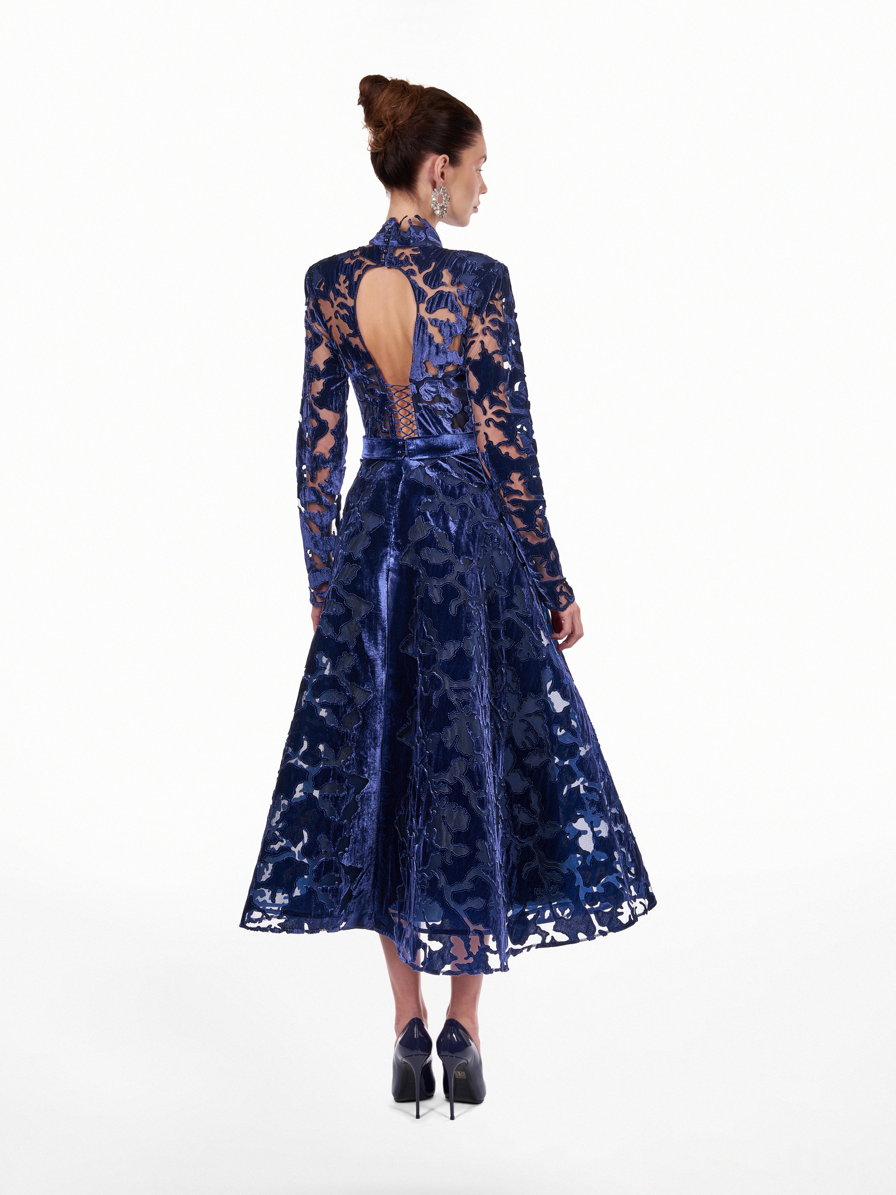 Rochie midi clos din catifea  Araftu Couture