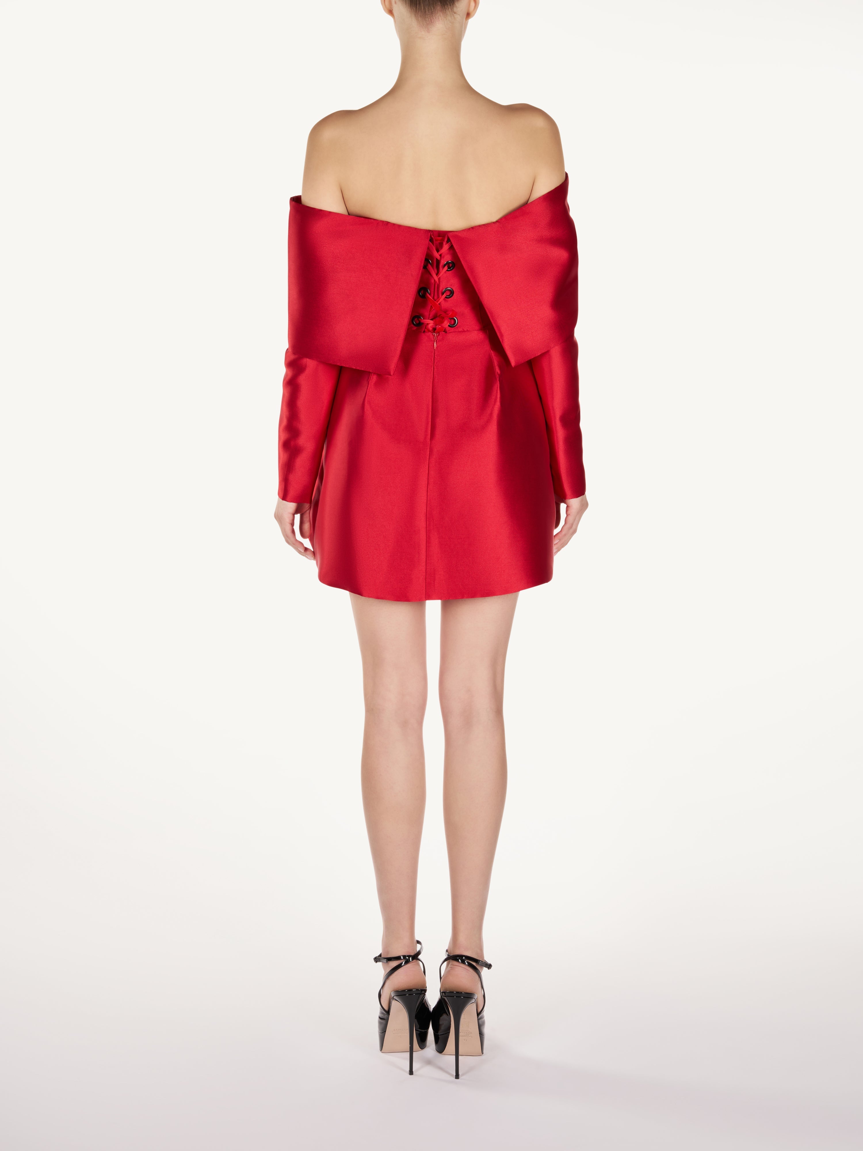 TWISTED BOW TAFFETA MINI DRESS  Araftu Couture