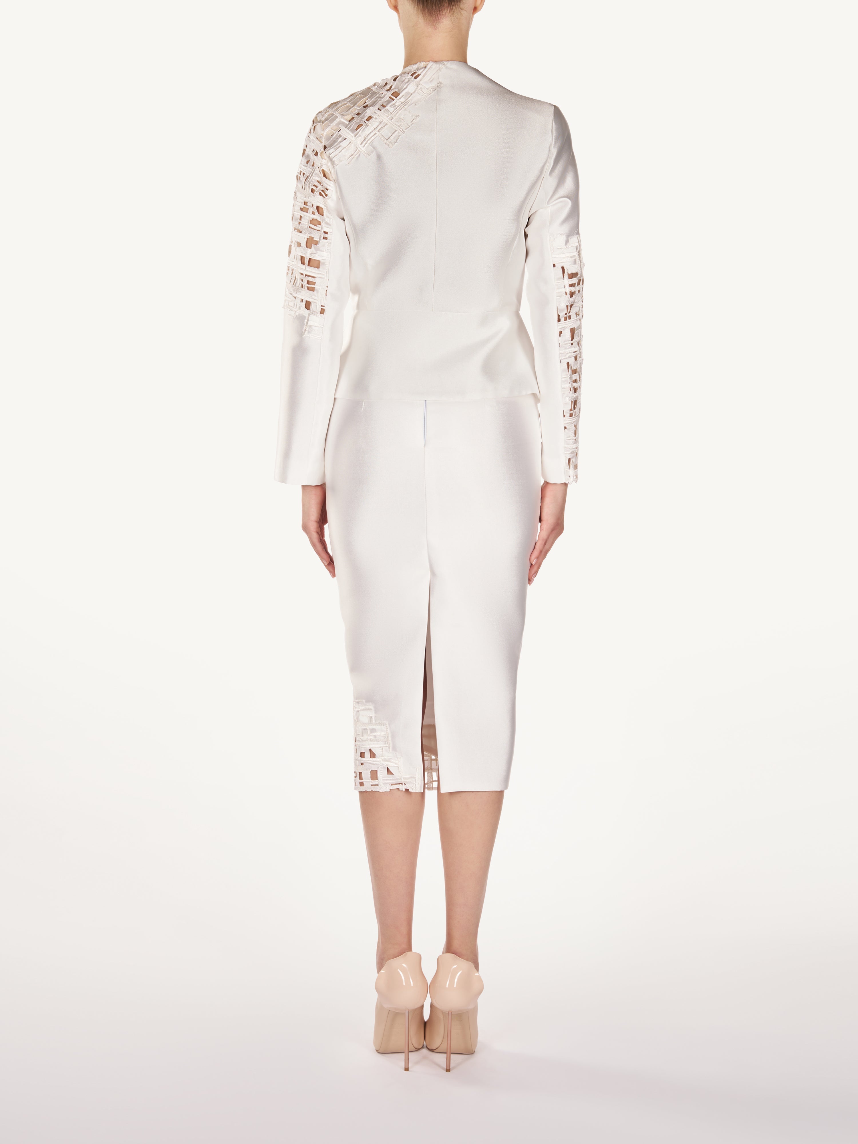 LASER CUT TAFETTA SUIT  Araftu Couture