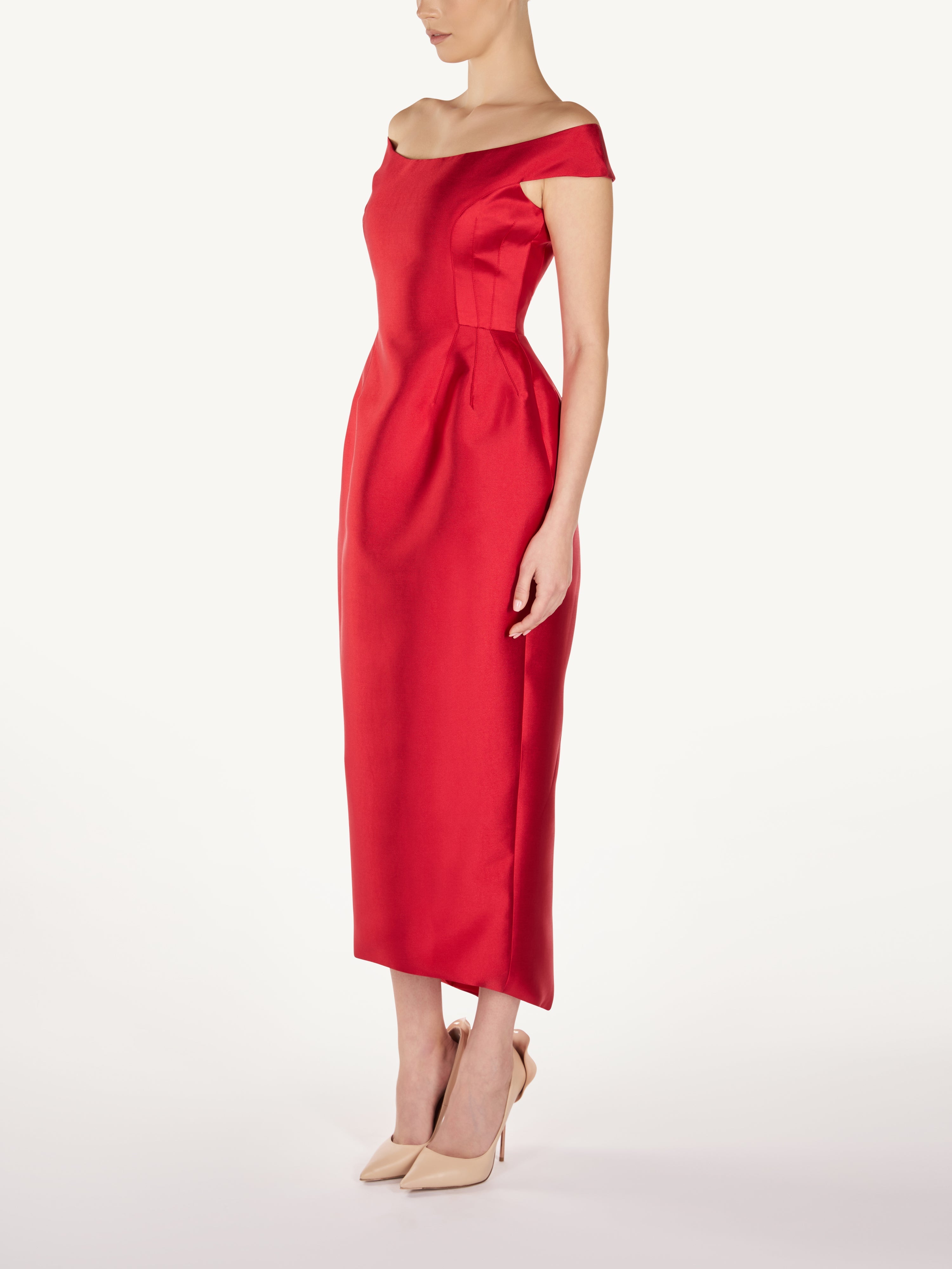 OFF SHOLDER MIDI DRESS  Araftu Couture