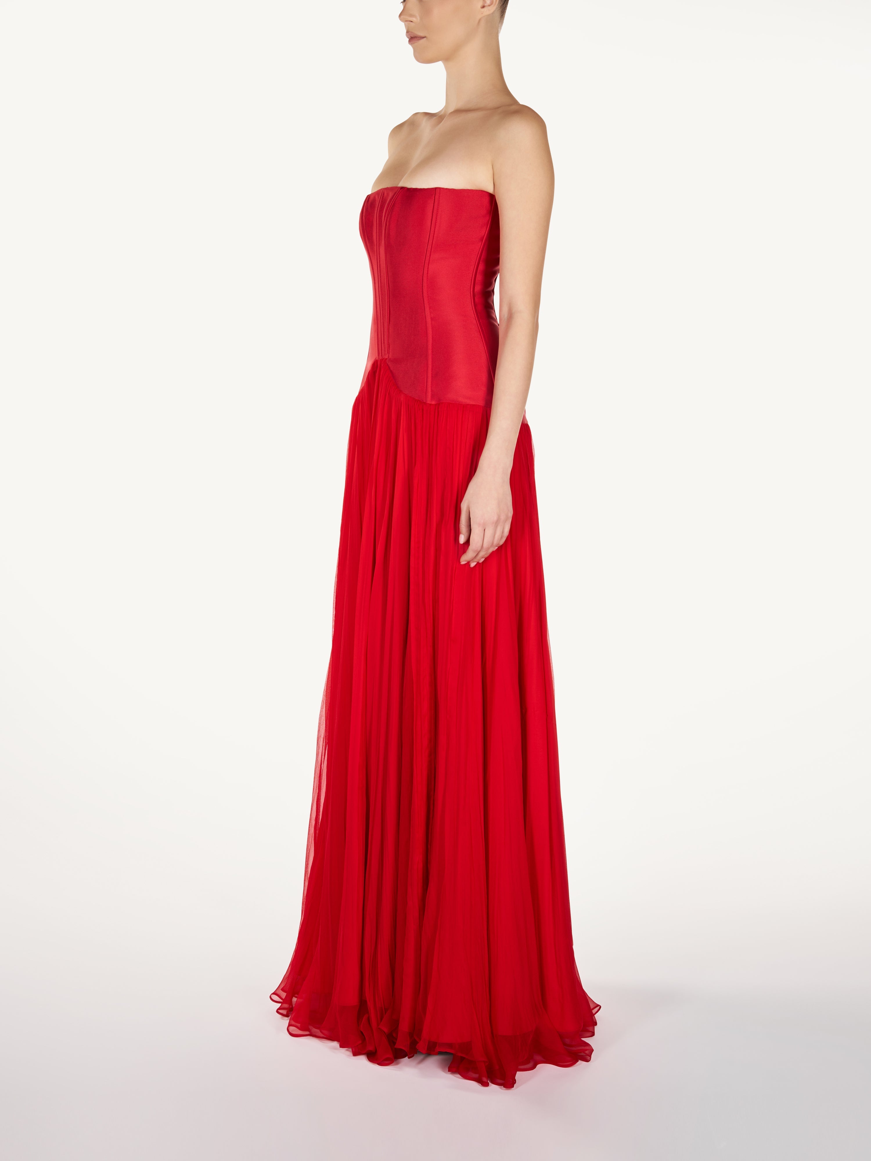Rochie Rosie de Seara din Voal de Matase  Araftu Couture